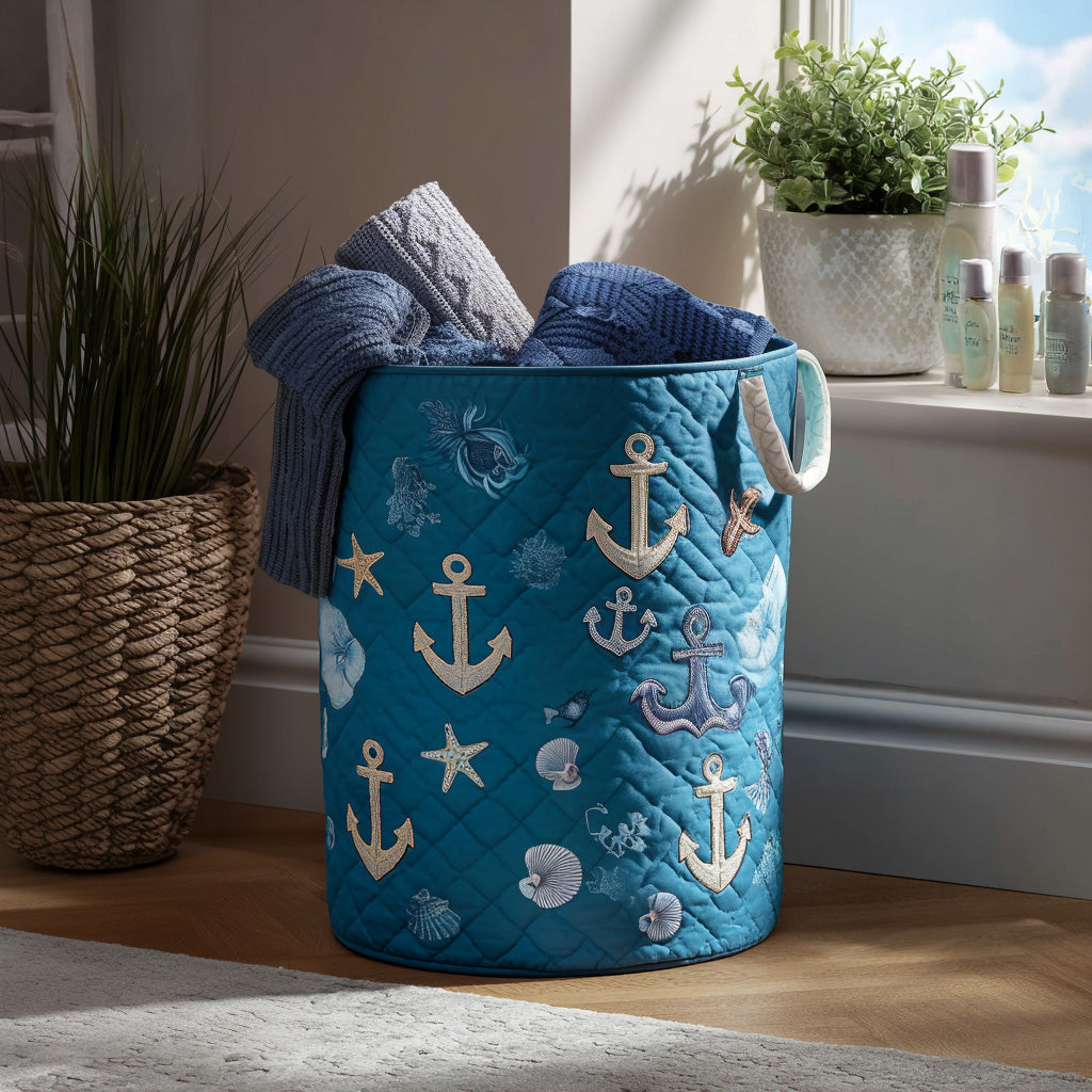 Ocean Giggles Quilted Laundry Basket Easter Merch Gift