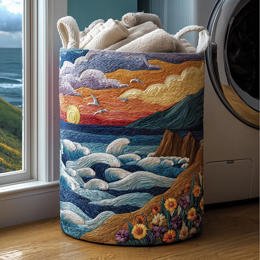 Ocean Glow Quilted Laundry Basket Holiday Favorite Gift
