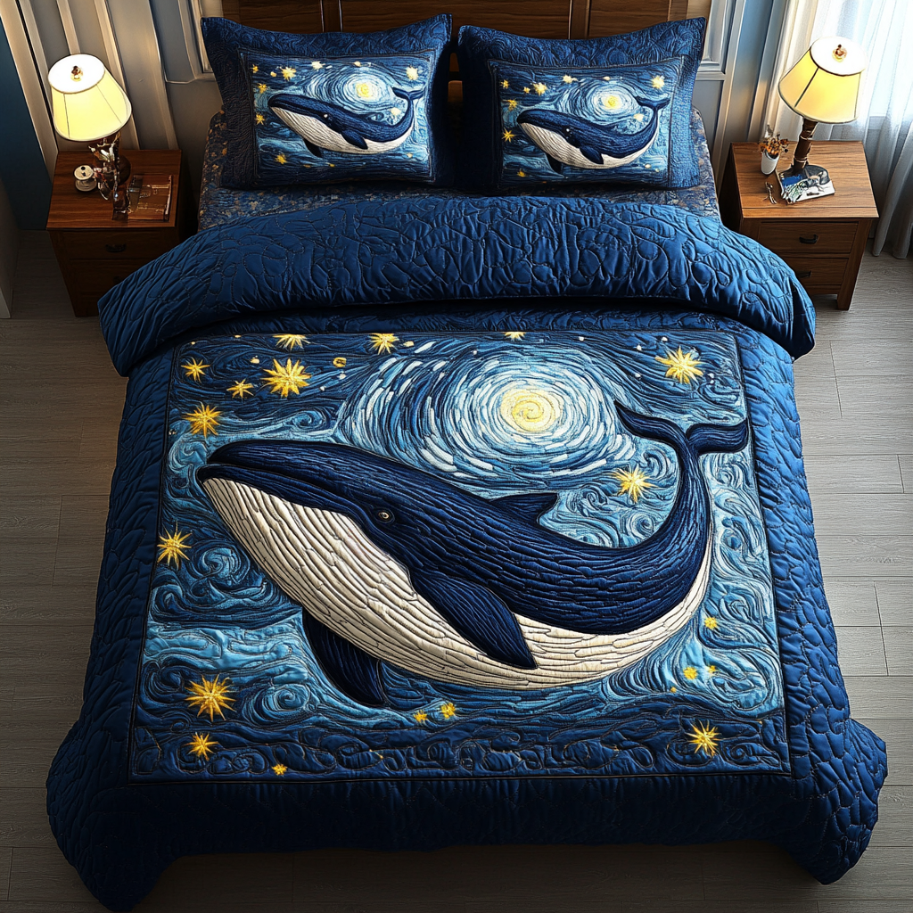 Ocean Guardian Quilted Bedding Set Best Comforter Sets Whale Gifts For Adults