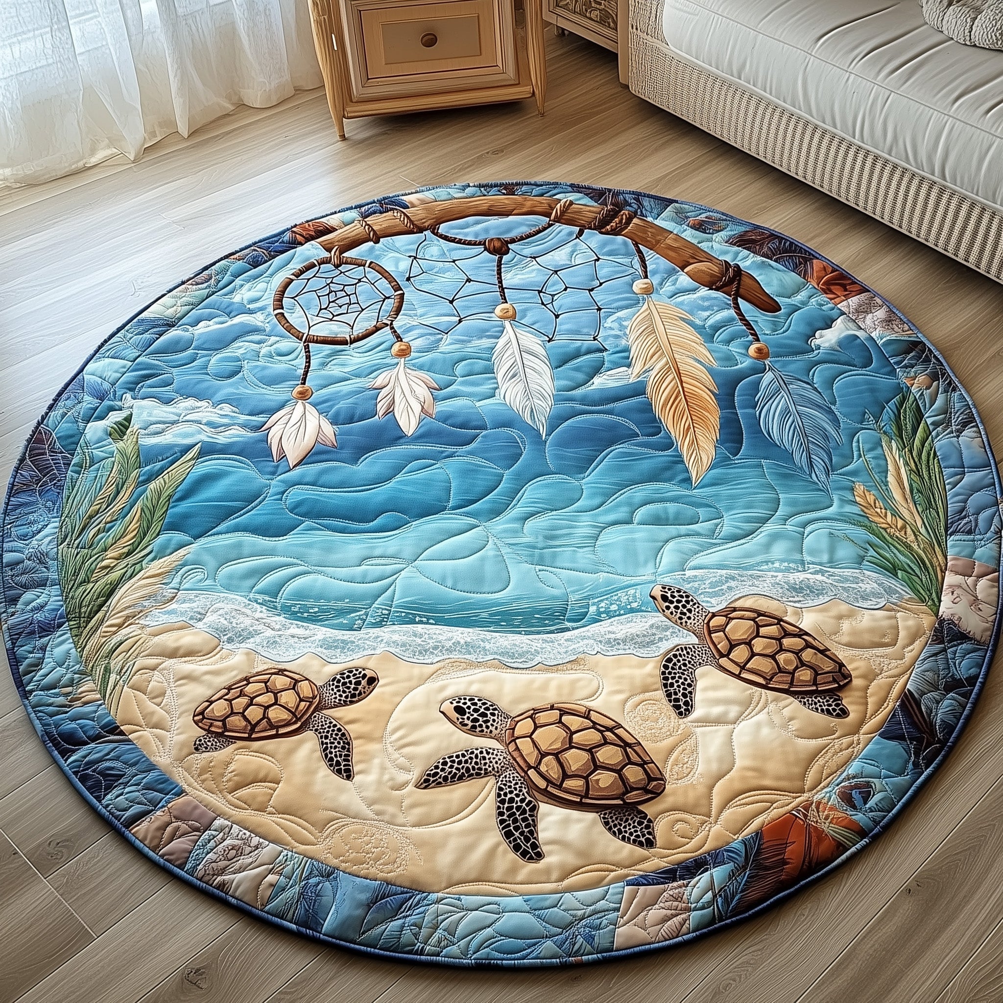 Ocean Guardian Quilted Round Mat Gftonl3063 Gift For Dad