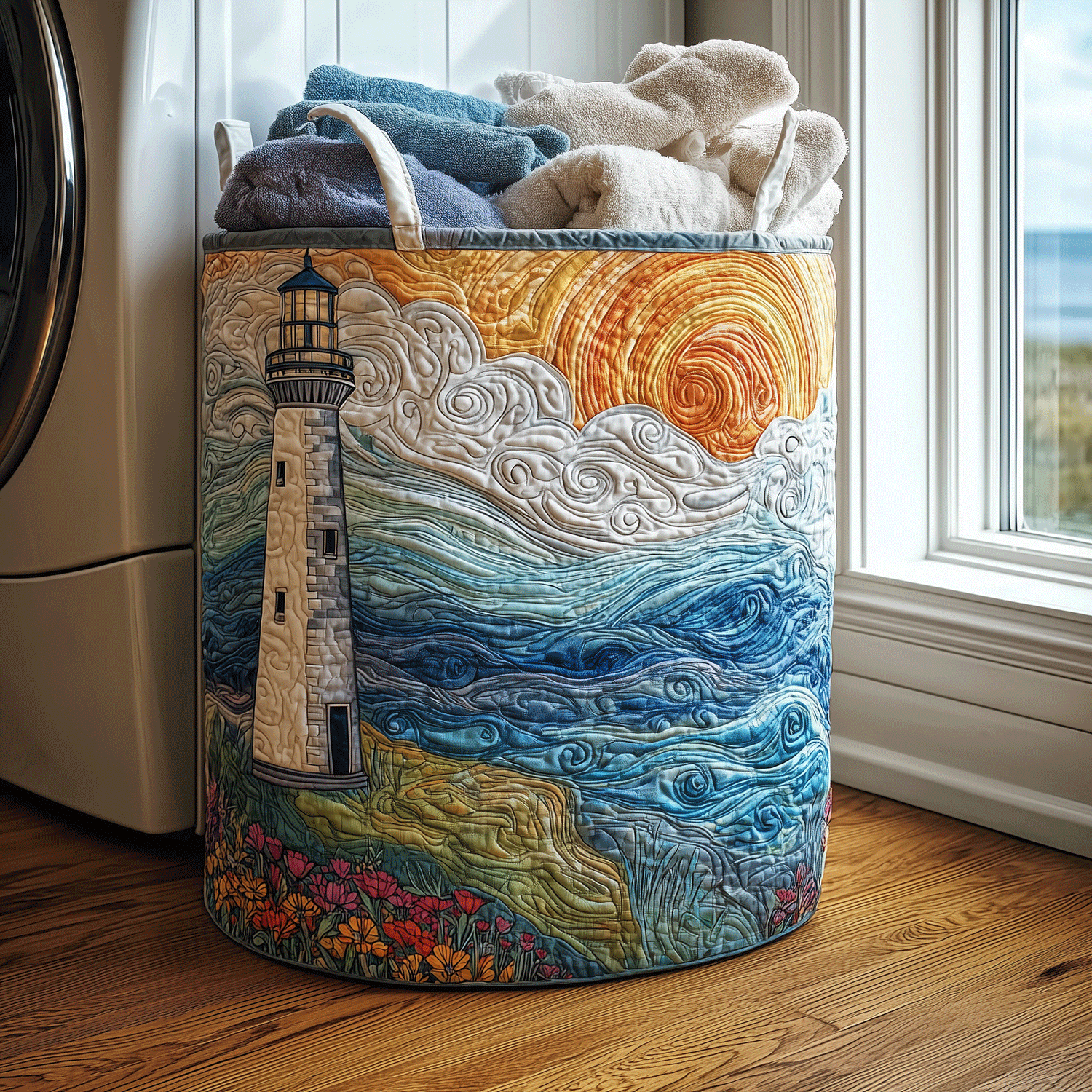 Ocean Light Quilted Laundry Basket Fall Merch Pick