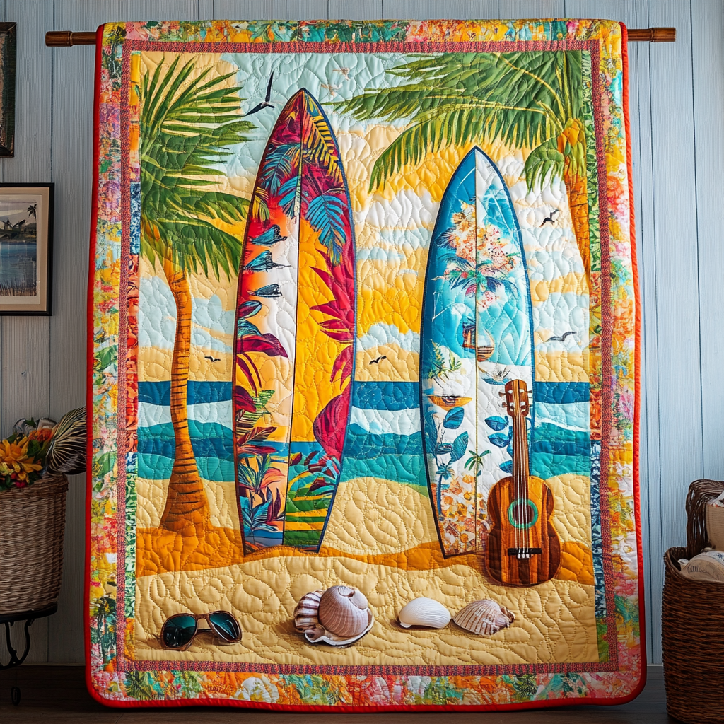 Ocean Melody Quilted Blanket Xmas Holiday Beach Housewarming Gifts