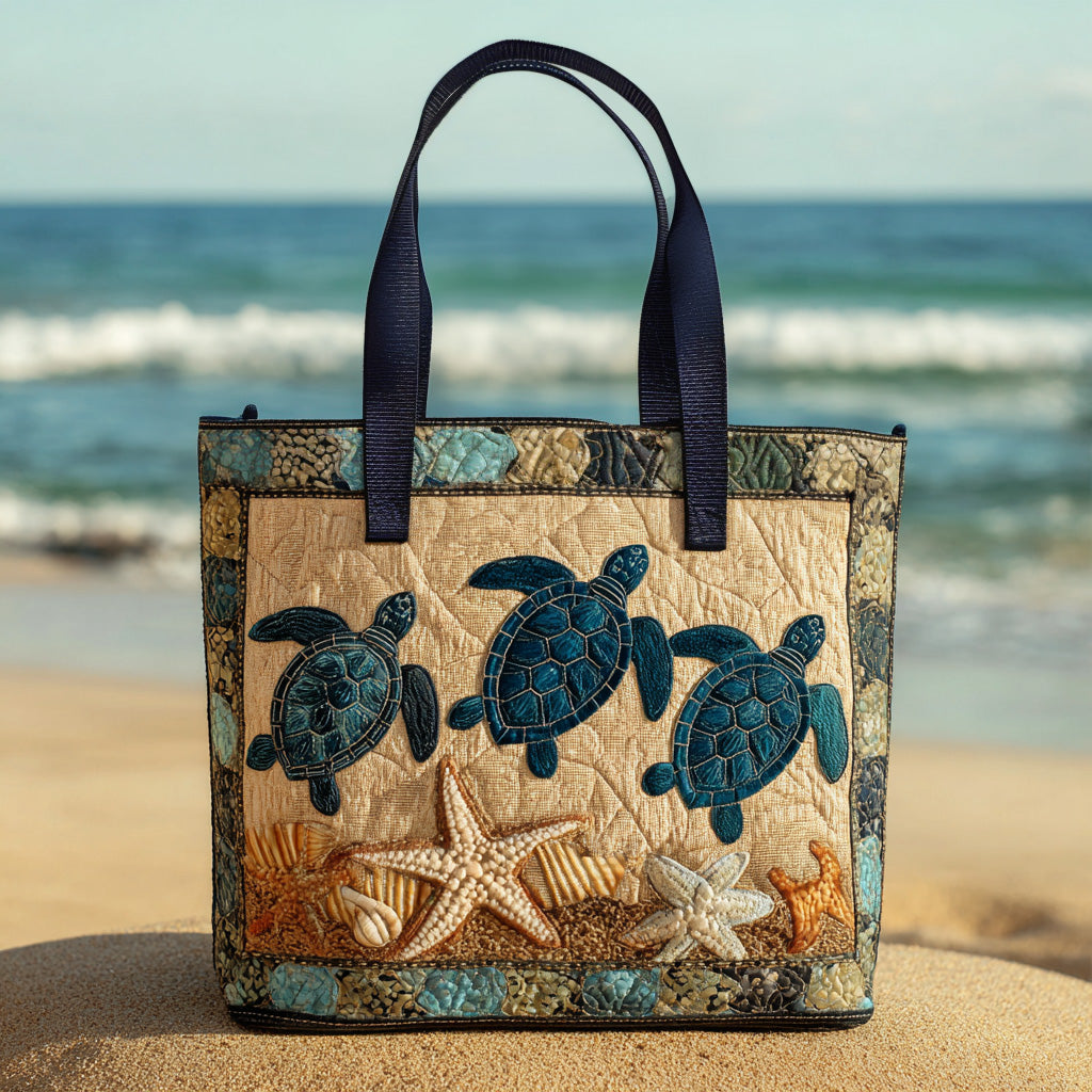 Ocean Muse Quilted Tote Bag Sea Turtle Gift Shop