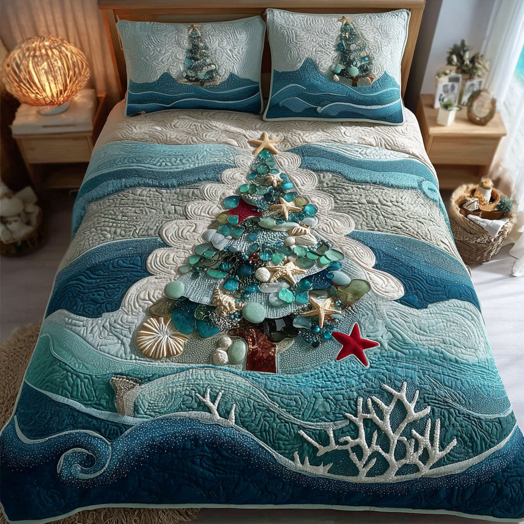 Ocean Noel Quilted Bedding Set Best Holiday Duvet Covers Christmas Gifts For Friends