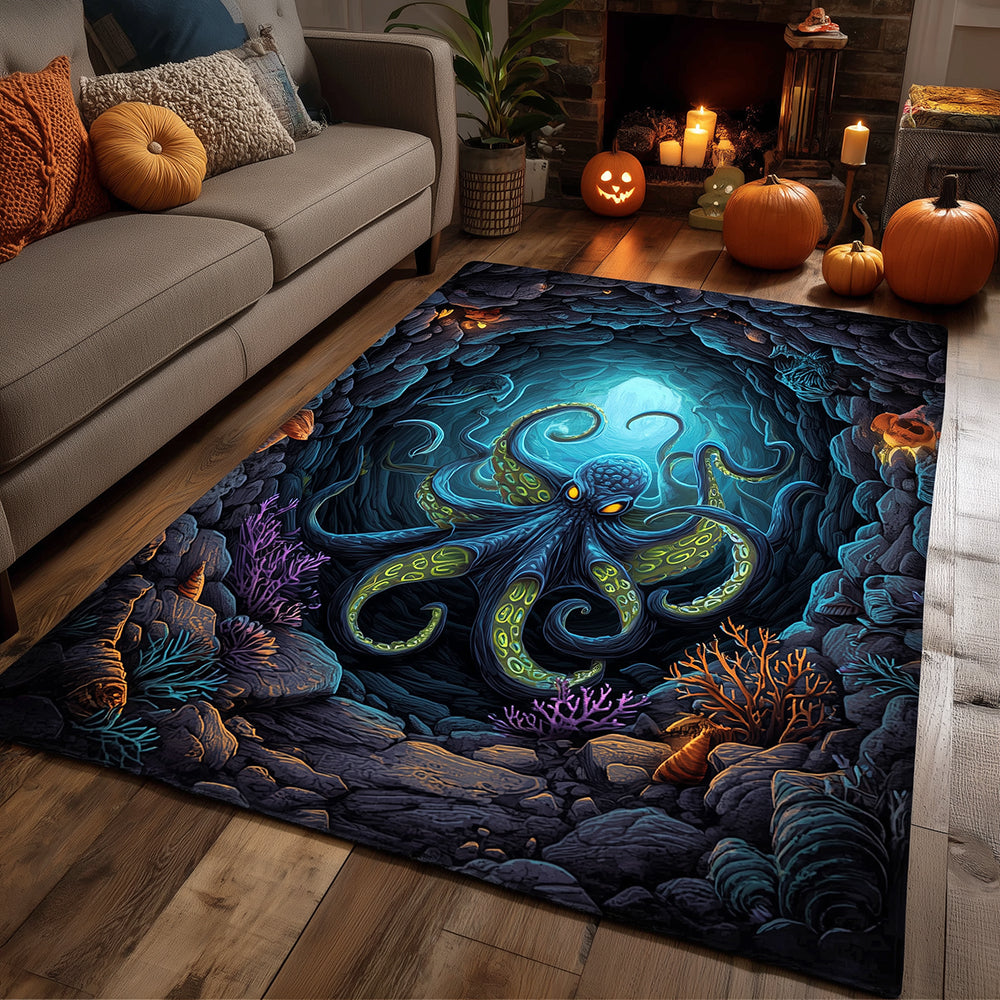 Ocean Octopus Curse Area Rug Foyer Christmas Decor Ocean Themed Gift