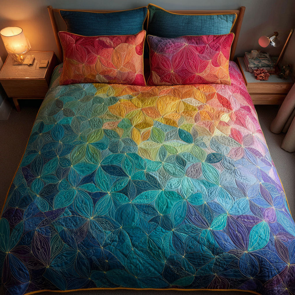 Ocean Petals Quilted Bedding Set Bed Decor Gifts For The Flower Lover