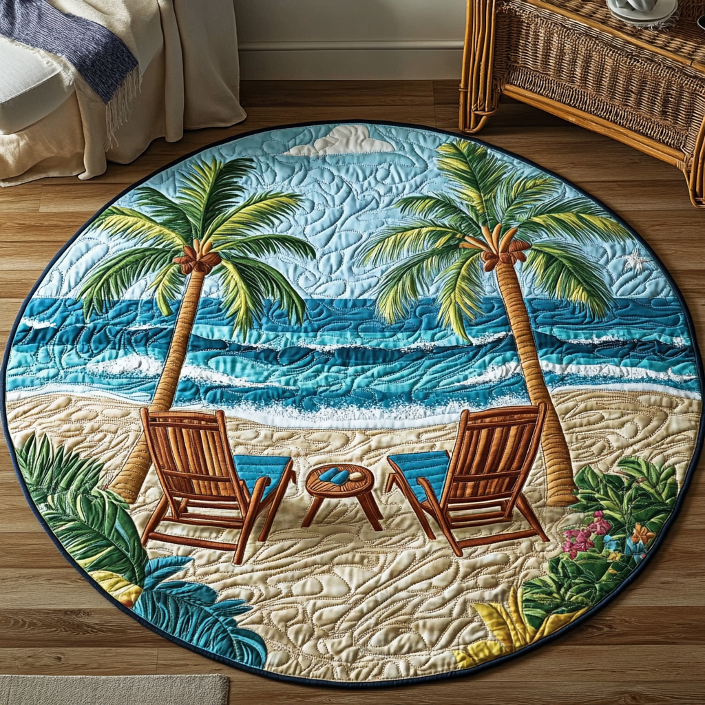 Ocean Retreat Quilted Round Mat Front Entryway Ideas Christmas Gifts For Beach Lovers