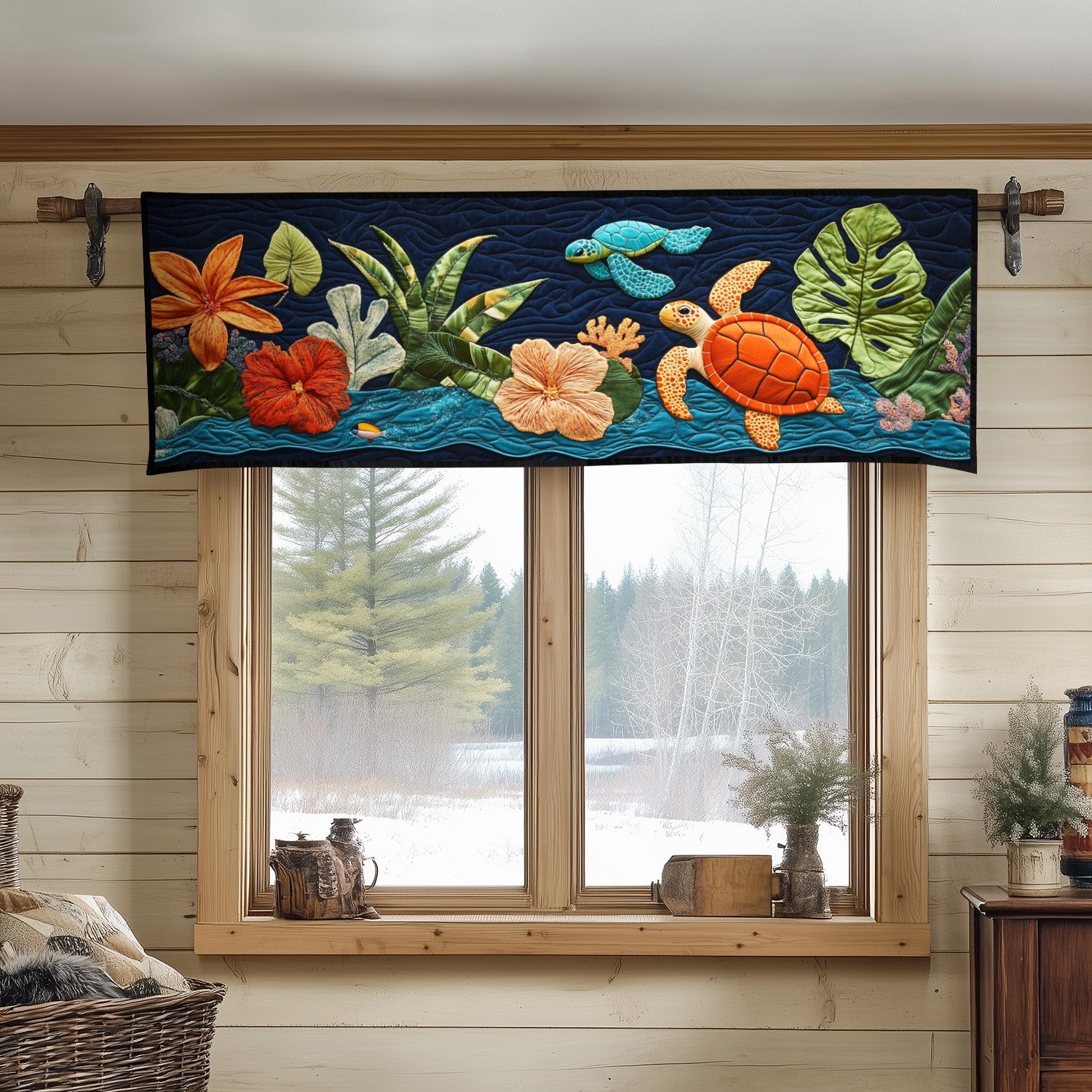 Ocean Serenity Quilted Valance Entryway Ideas Turtle Gifts For Turtle Lovers