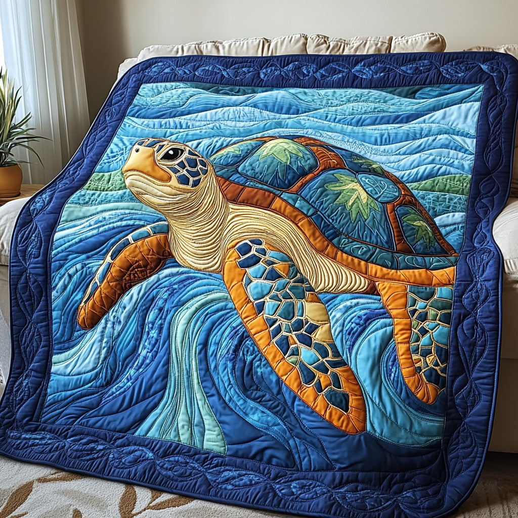 Ocean Spirit Quilted Blanket Merchandise Throw BlanketSea Turtle Gift Ideas Christmas