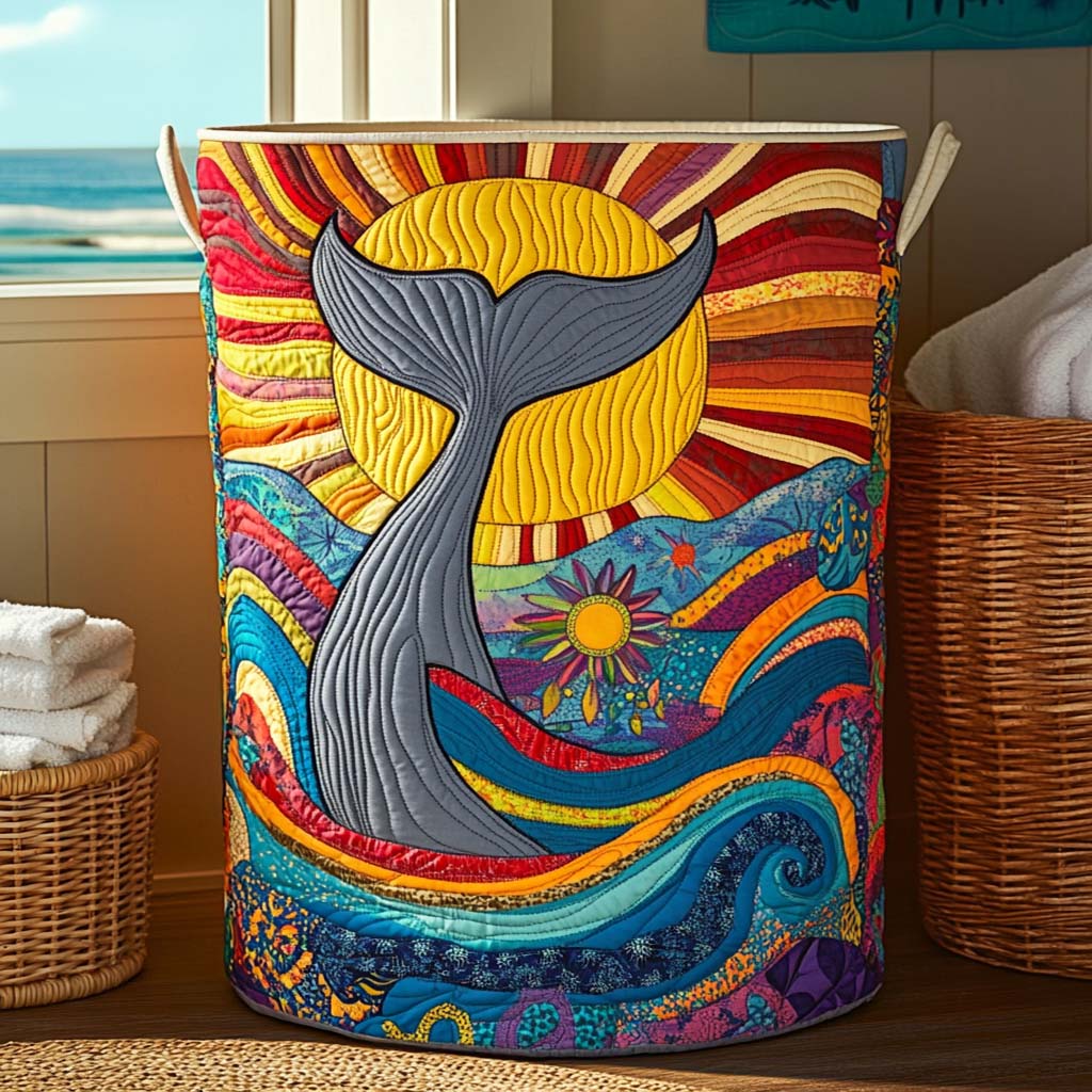 Ocean Spirit Quilted Laundry Basket Merch For Mom