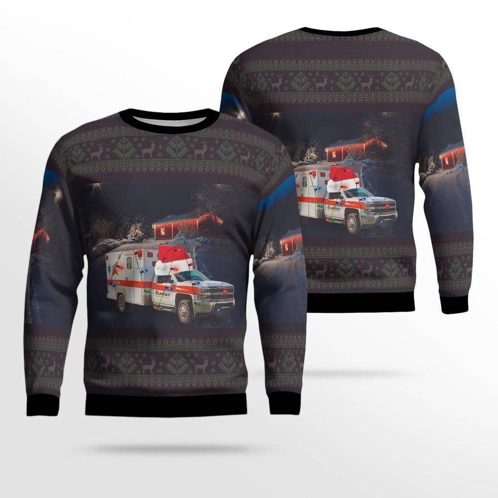 Ocean Springs Mississippi Acadian Ambulance Mississippi Christmas AOP Ugly Sweater Christmas Unisex Sweaters Gift For Christmas
