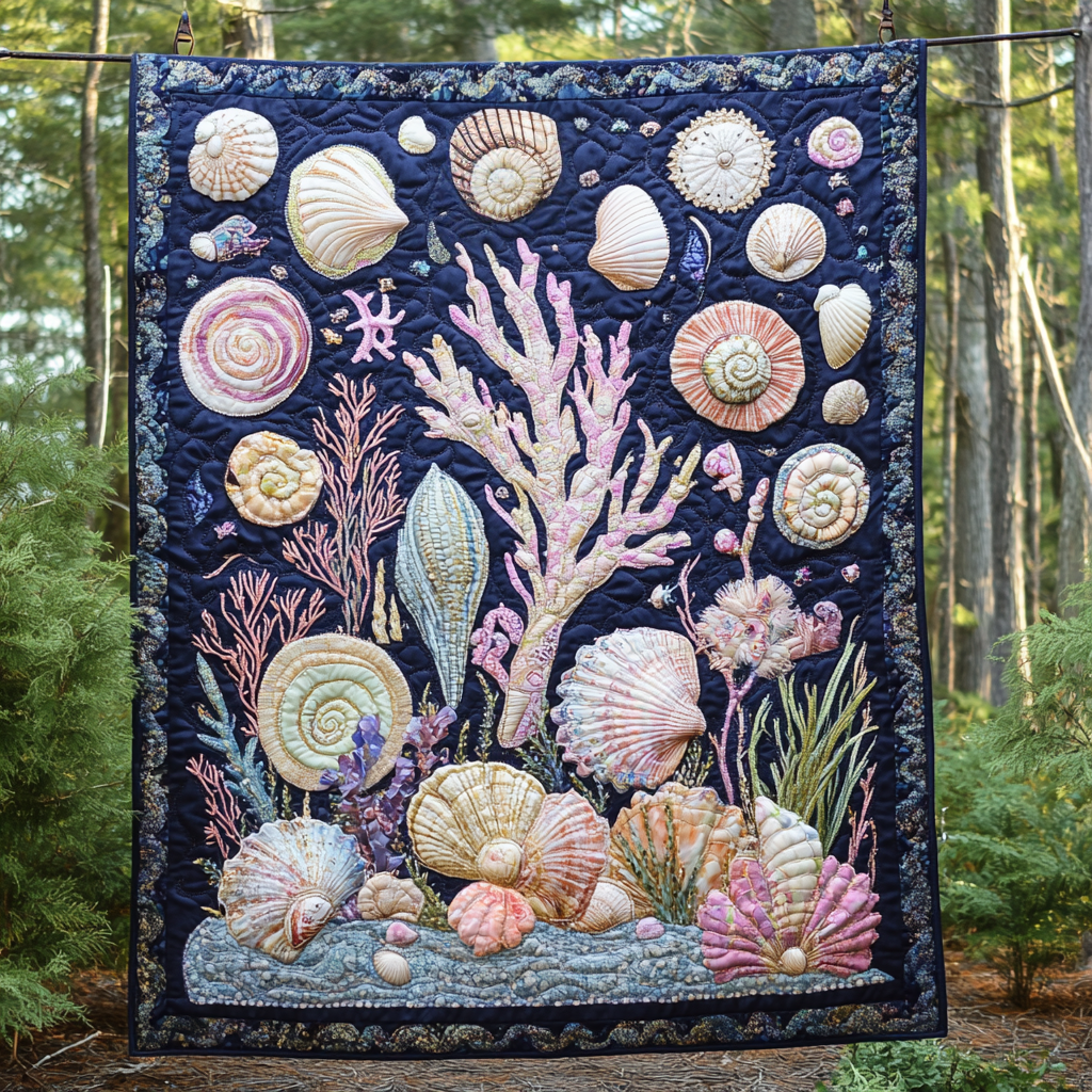 Ocean Treasures Quilted Blanket Christmas Gift Blanket