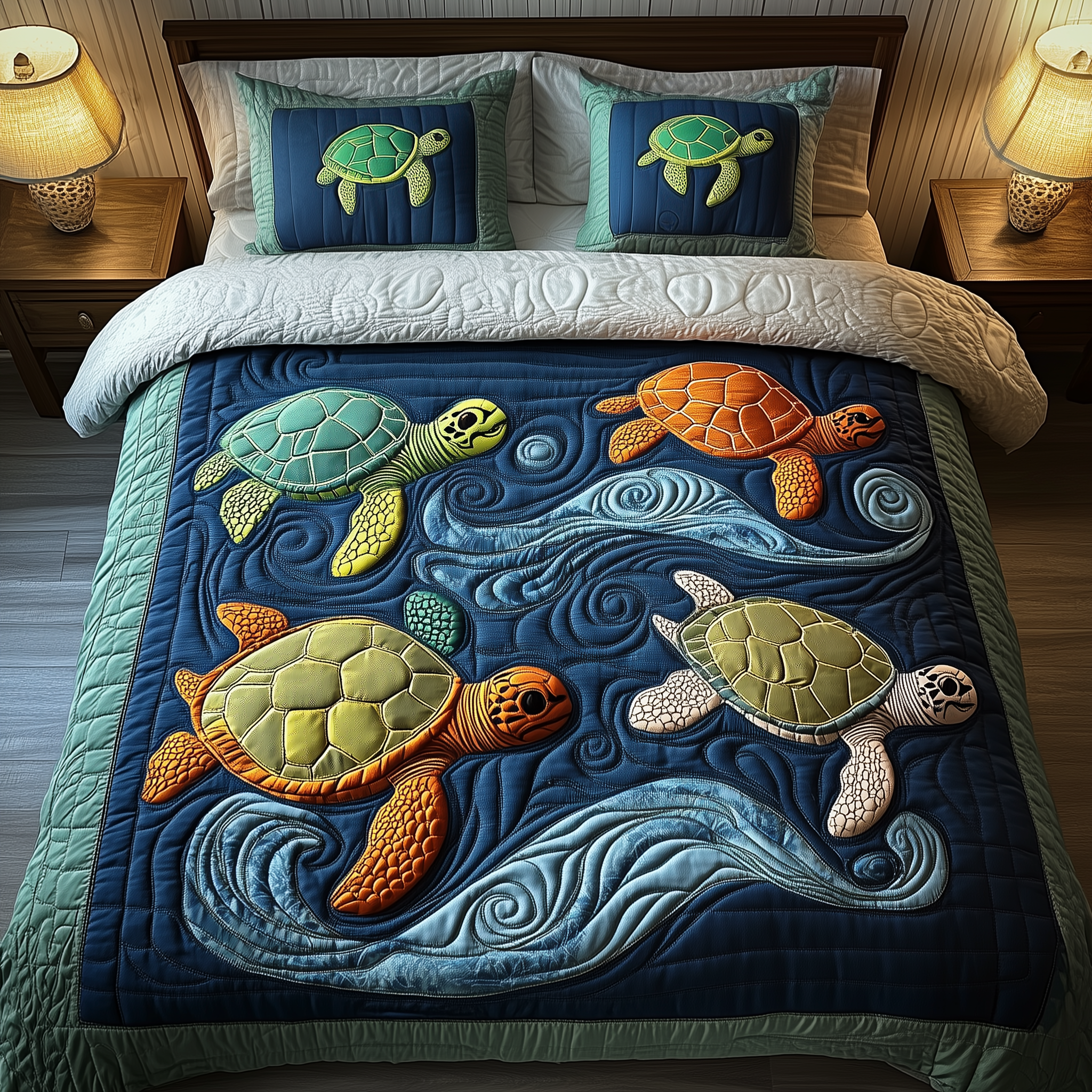 Ocean Turtle Quilted Bedding Set Christmas Bedding Set Gift Experiences For Couples