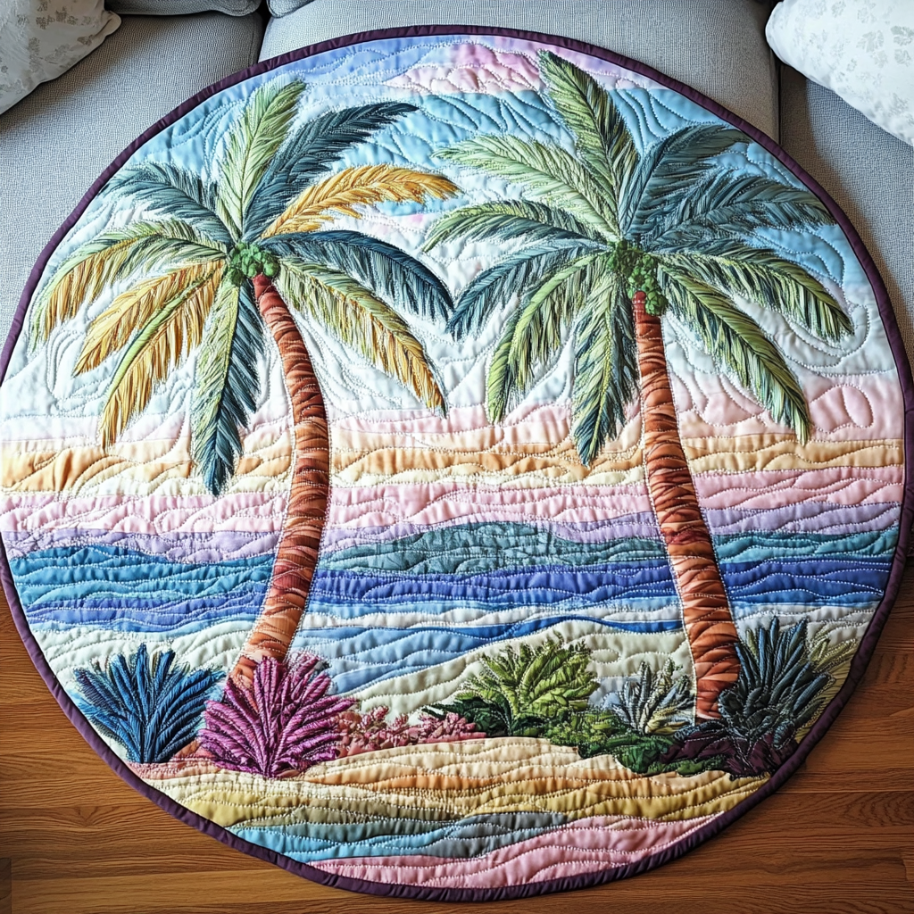 Ocean Vibes Quilted Round Mat Foyer Decor Ideas Christmas Gifts For The Beach Lover