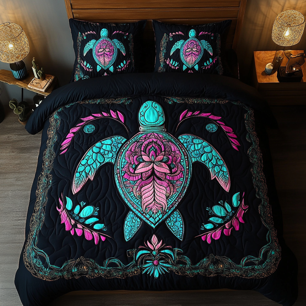 Ocean Voyager Quilted Bedding Set Bed Decorations Sea Turtle Gifts For Her