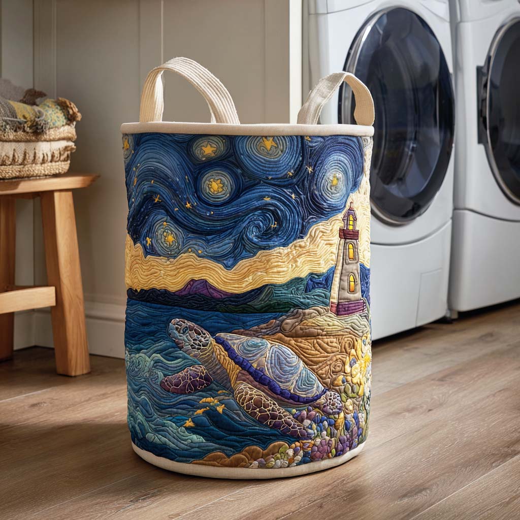 Ocean Voyager Quilted Laundry Basket Merch For Couples