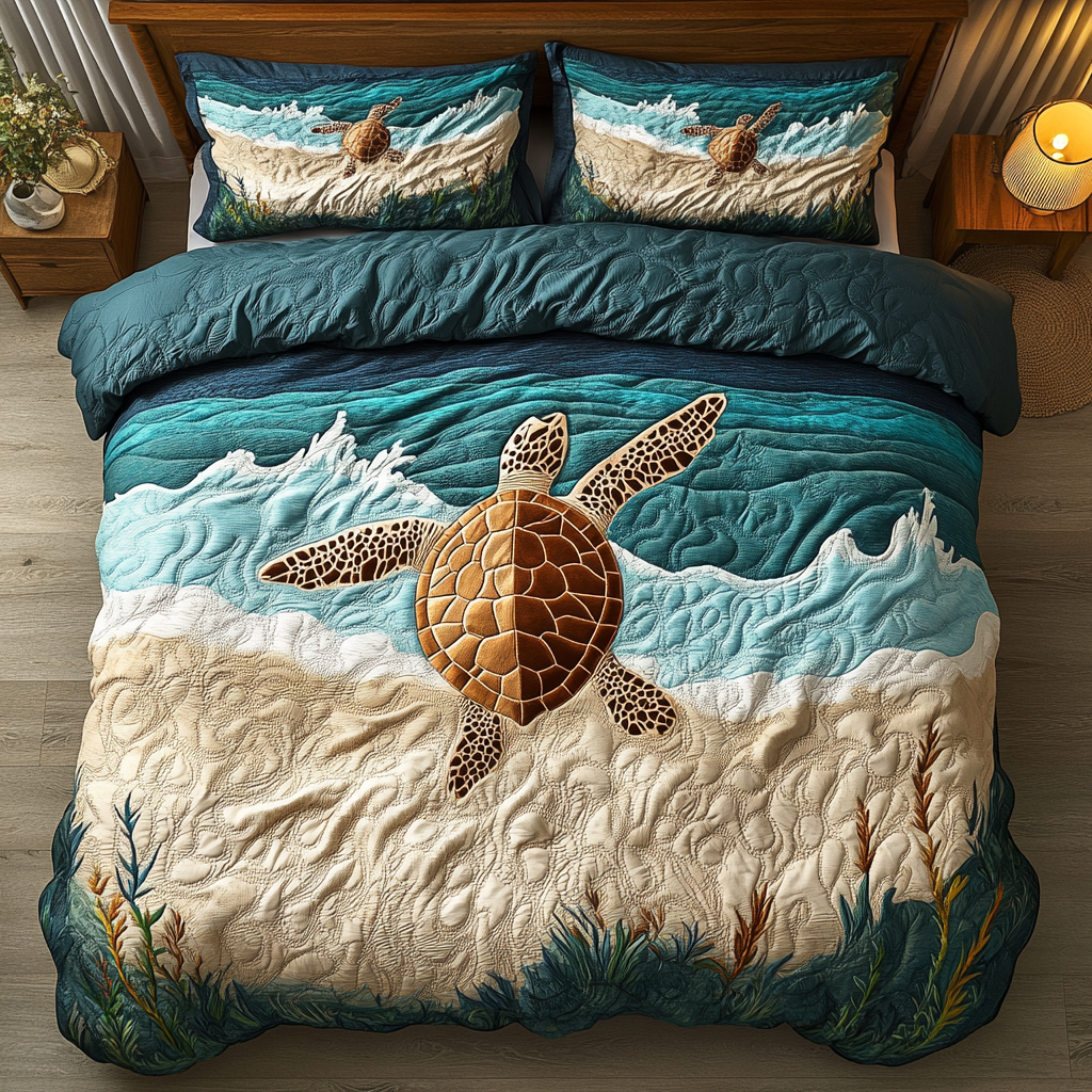Ocean Wanderer Quilted Bedding Set Christmas Bedding King Father Son Christmas Gifts
