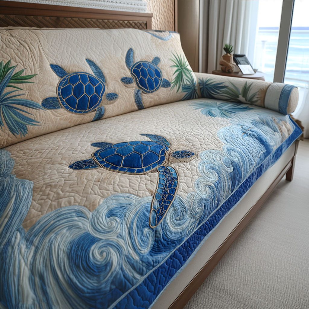Ocean Wanderer Quilted Sofa Cover Sofa Seat Covers Sea Turtle Christmas Gifts