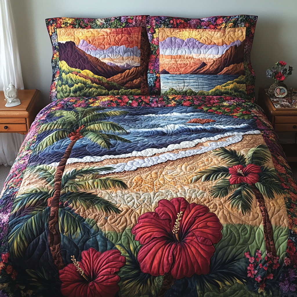 Ocean Whisper Quilted Bedding Set Thoughtful Bedroom Gift Idea for Any Occasion