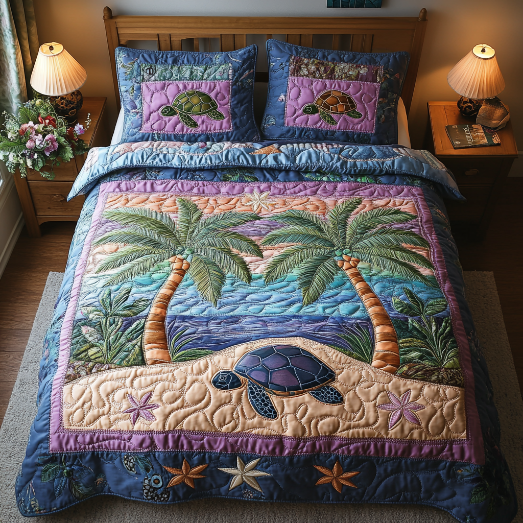 Ocean Whisper Quilted Bedding Set Trendy Bedding Merch for Modern Homes