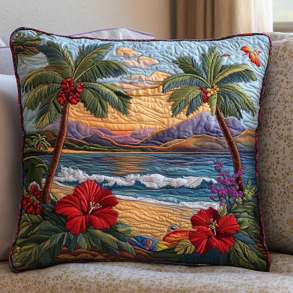 Ocean Whisper Quilted Pillow Case Decorative Pillow Covers Beach Housewarming Gifts