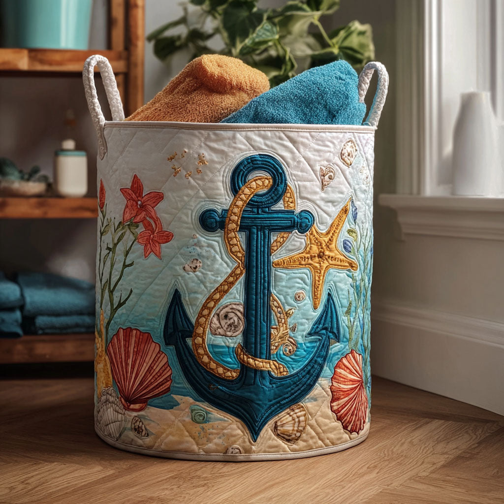 Ocean Whispers Quilted Laundry Basket Must-Have Laundry Essential