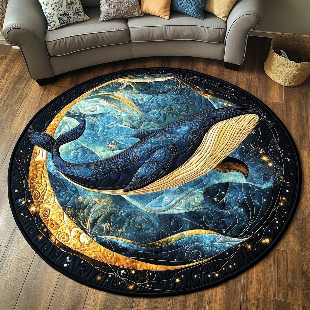 Oceanic Dream Quilted Round Mat Entryway Ideas Cute Whale Themed Gifts