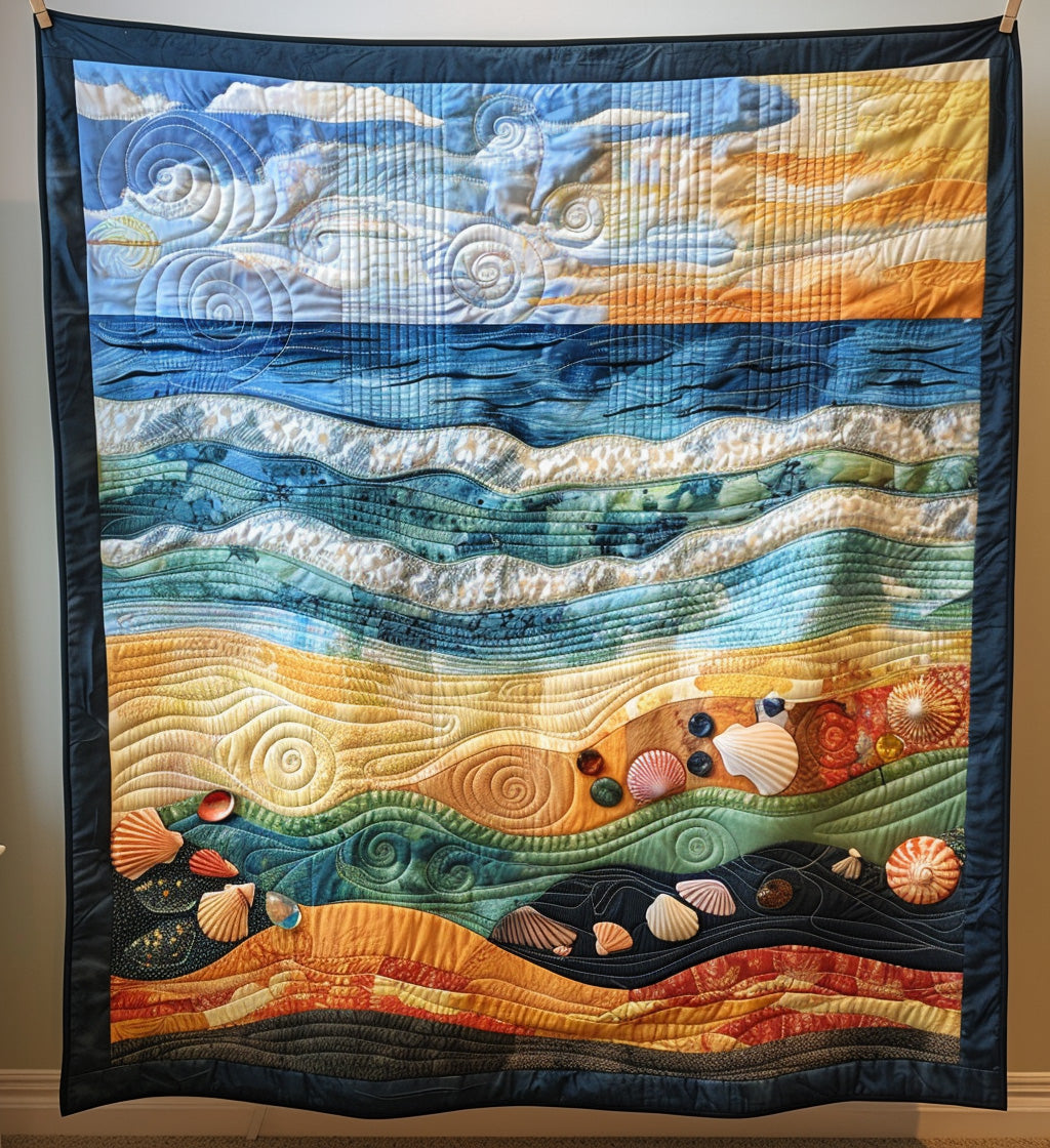 Oceanic Oasis Quilted Blanket For Christmas Gifts