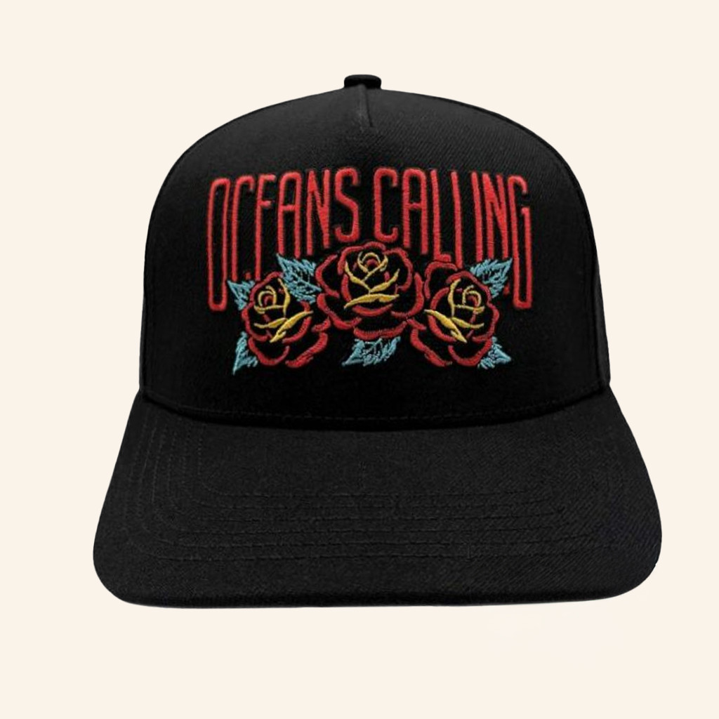 Oceans Calling Festival Merch Embroidered Roses Snapback Hat Present For Husband