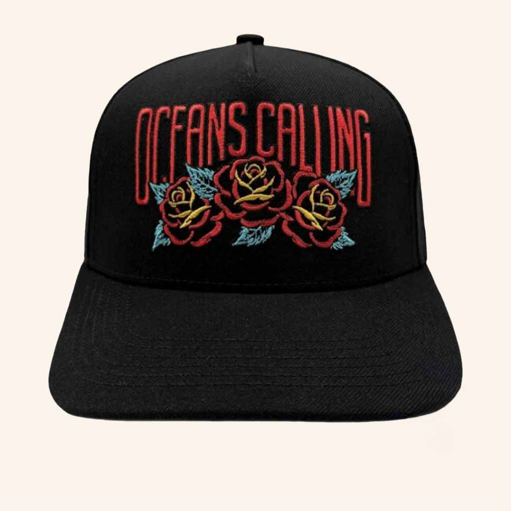Oceans Calling Festival Merch Oceans Calling Roses Embroidered Hat Gifts For Music Fans Oceans Calling Festival Merch Oceans Calling Roses Embroidered Hat Gifts For Music Fans
