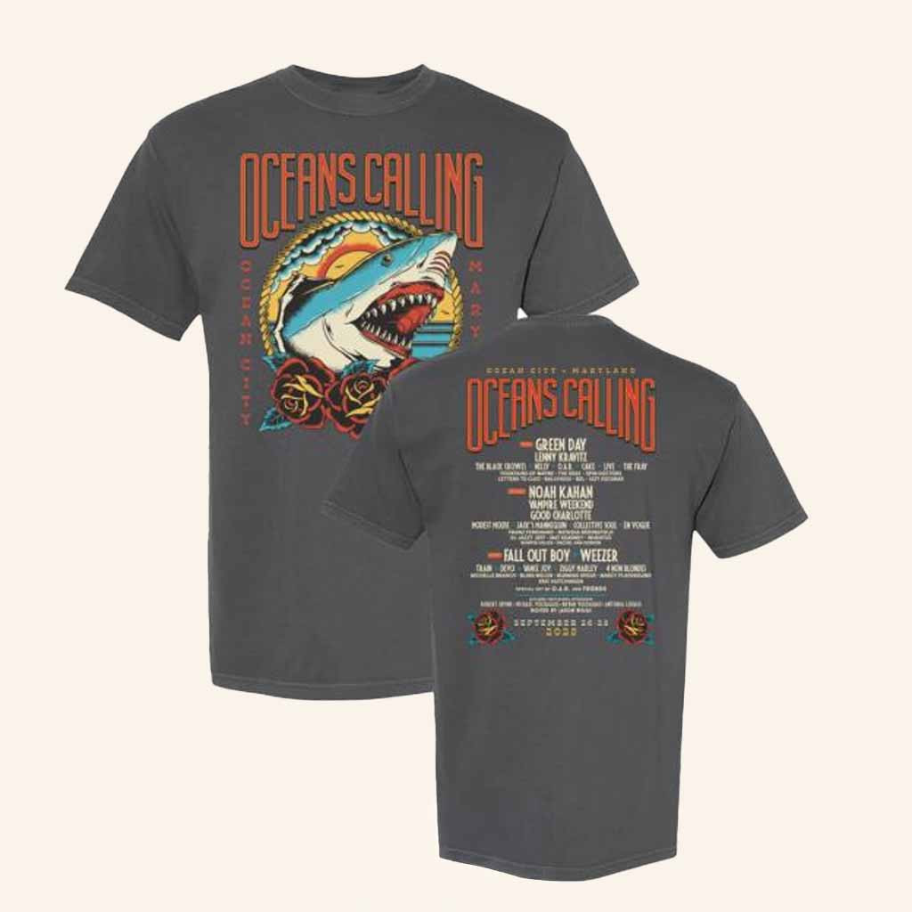 Oceans Calling Festival Merch Shark Lineup T-Shirt Unique Christmas Gifts For Her Oceans Calling Festival Merch Shark Lineup T-Shirt Unique Christmas Gifts For Her