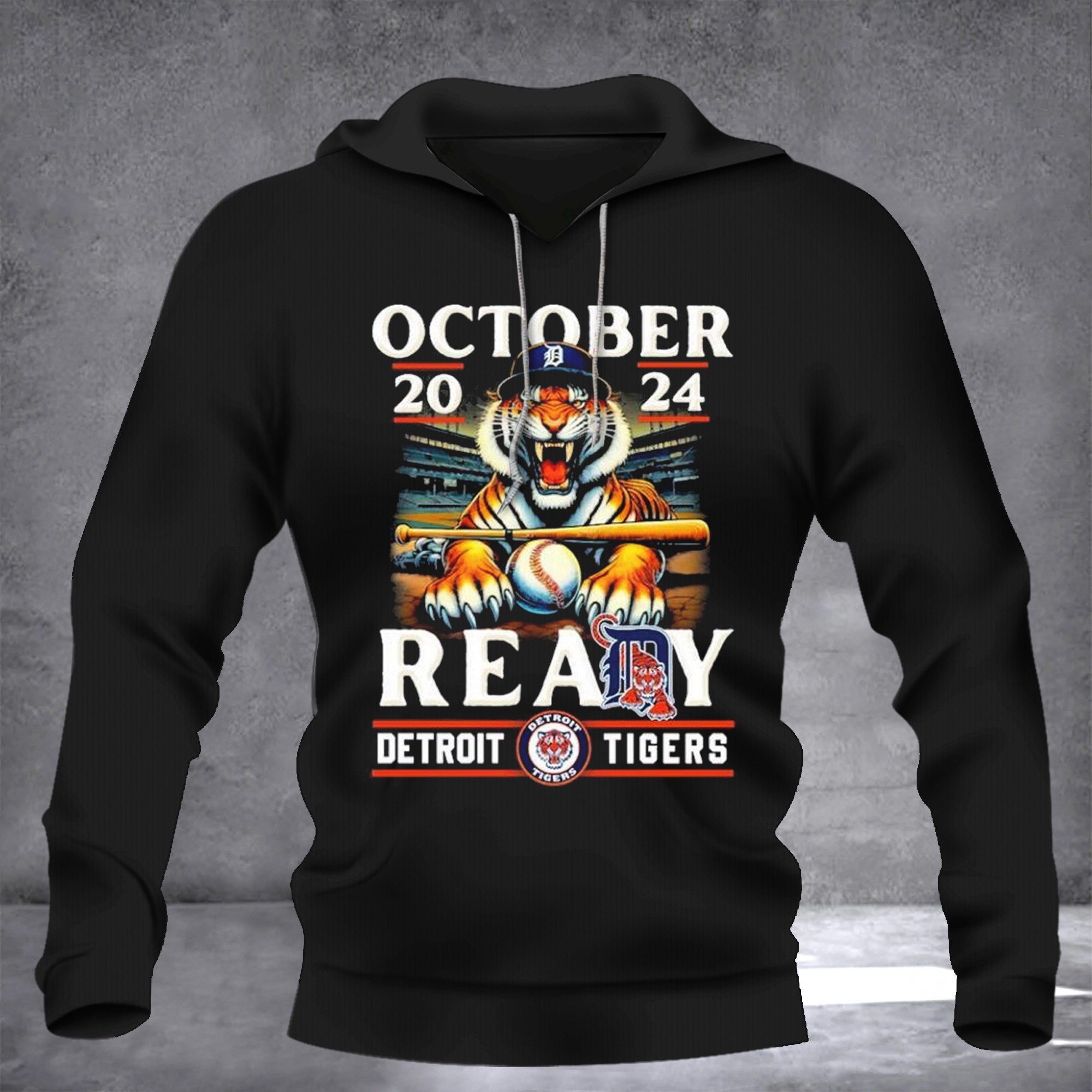 October Ready Tigers Hoodie October 2024 Detroit Tigers Hoodie Funny Gifts For Baseball Fans