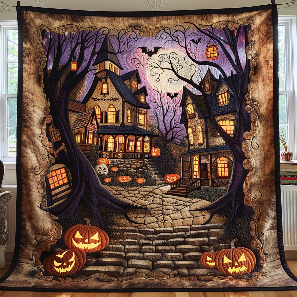 October Spirits Quilted Blanket Spooky Blankets Halloween Gifts For Her