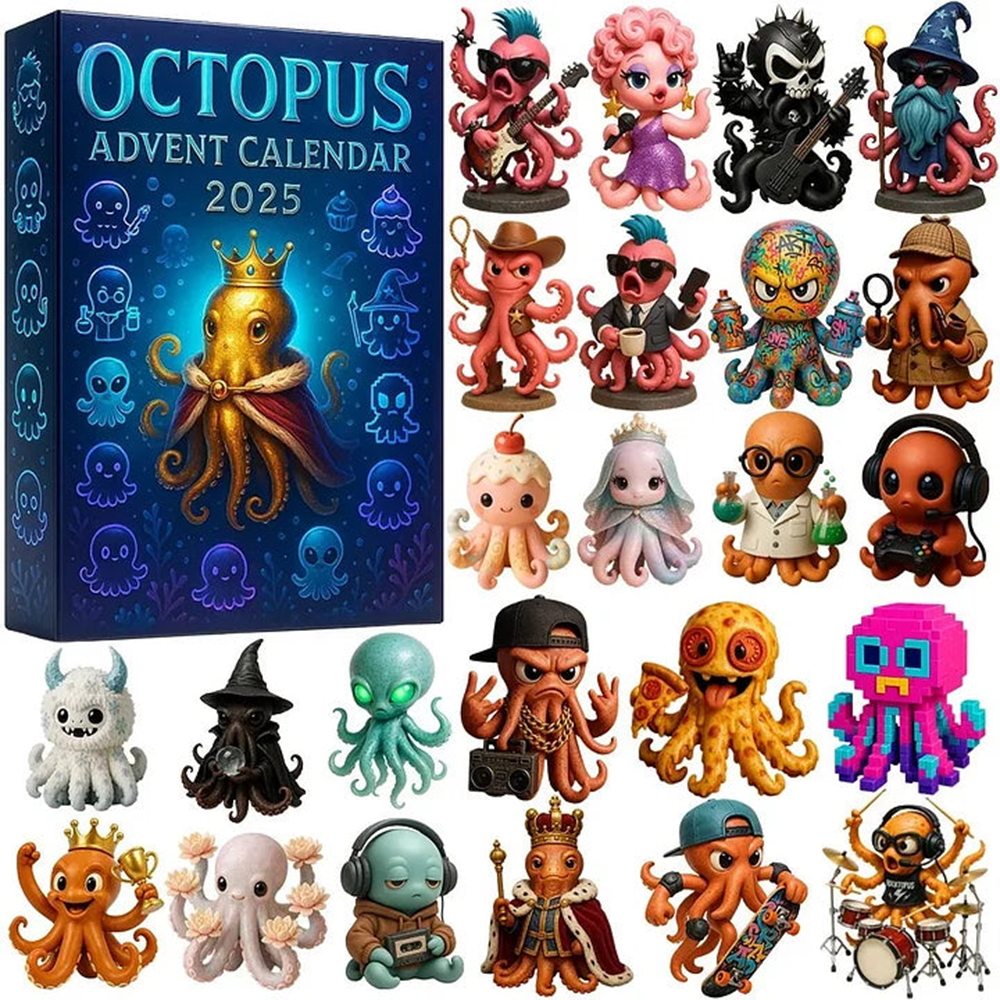 Octopus Advent Calendar 2025 Christmas Countdown Cool Octopus Gifts