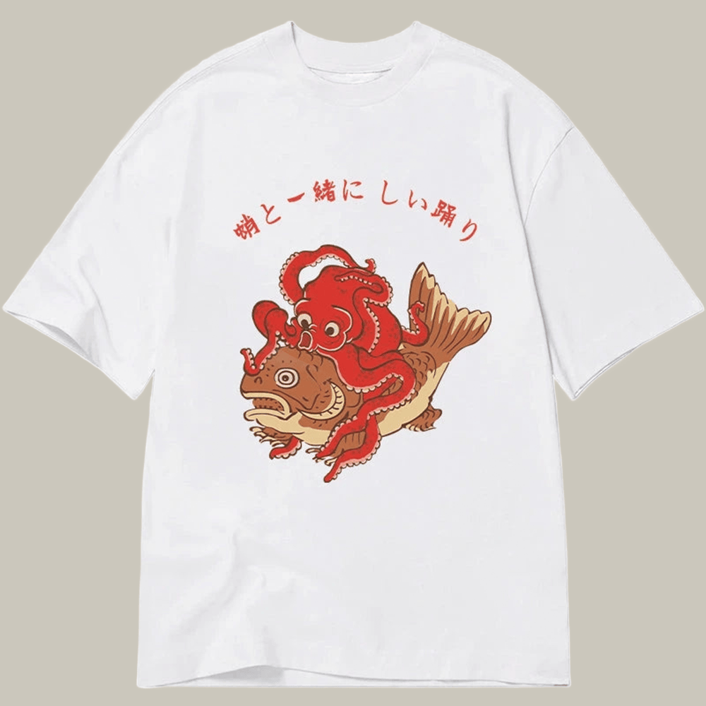 Octopus And Koi Dance Together Classic T-Shirt Funny Meme Shirt Gifts For Him