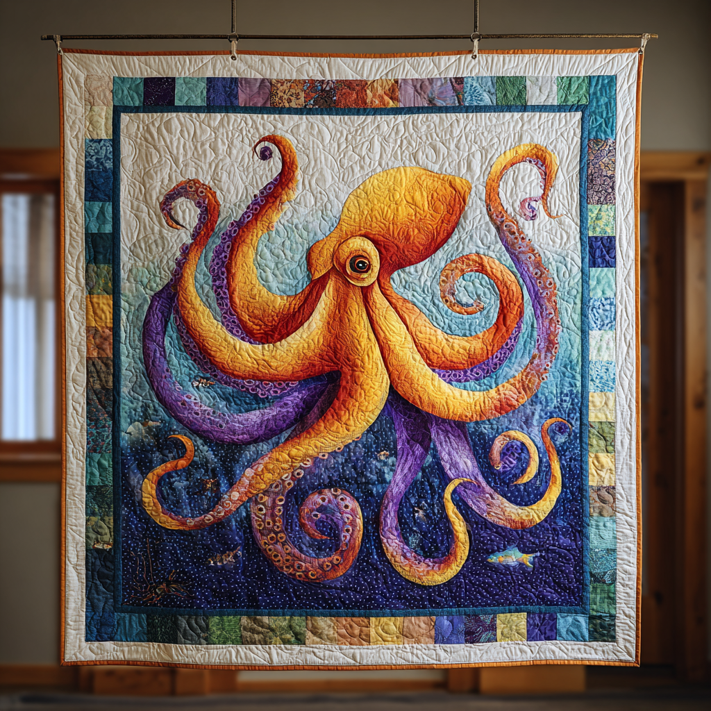 Octopus Dream Quilted Blanket Christmas Room Decor Cool Octopus Gifts