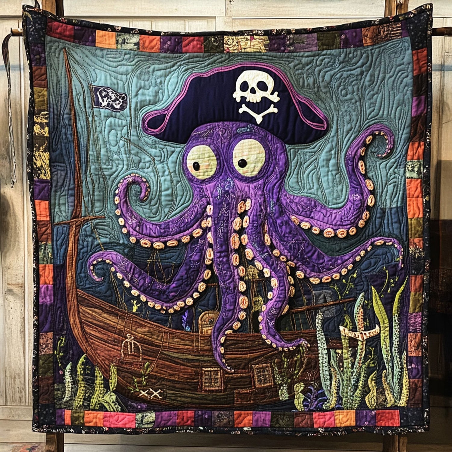 Octopus Dreams Quilted Blanket Holiday Throw Blanket Cool Octopus Gifts