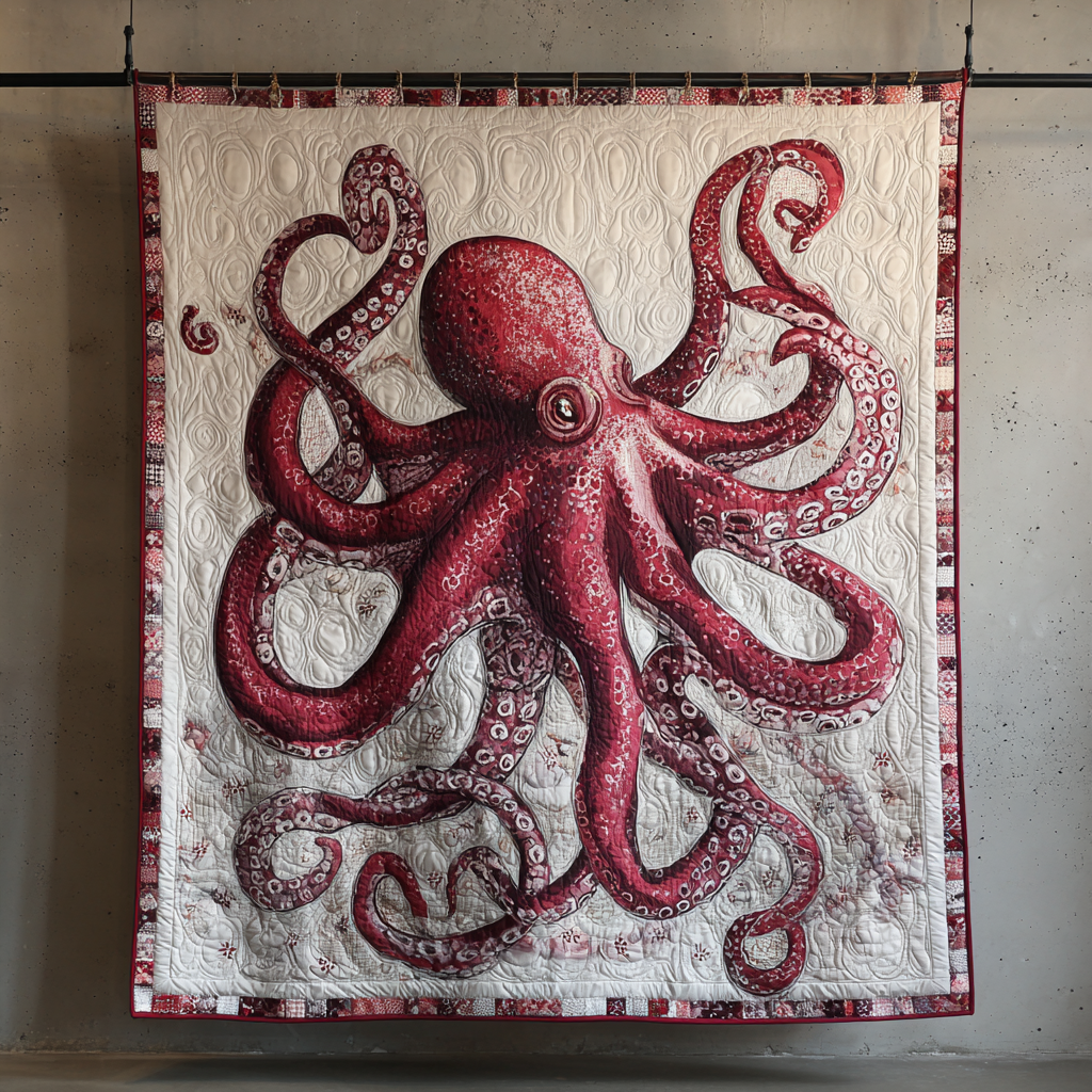 Octopus Escape Quilted Blanket Bedroom Xmas Decor Dragonfly Gifts For Women