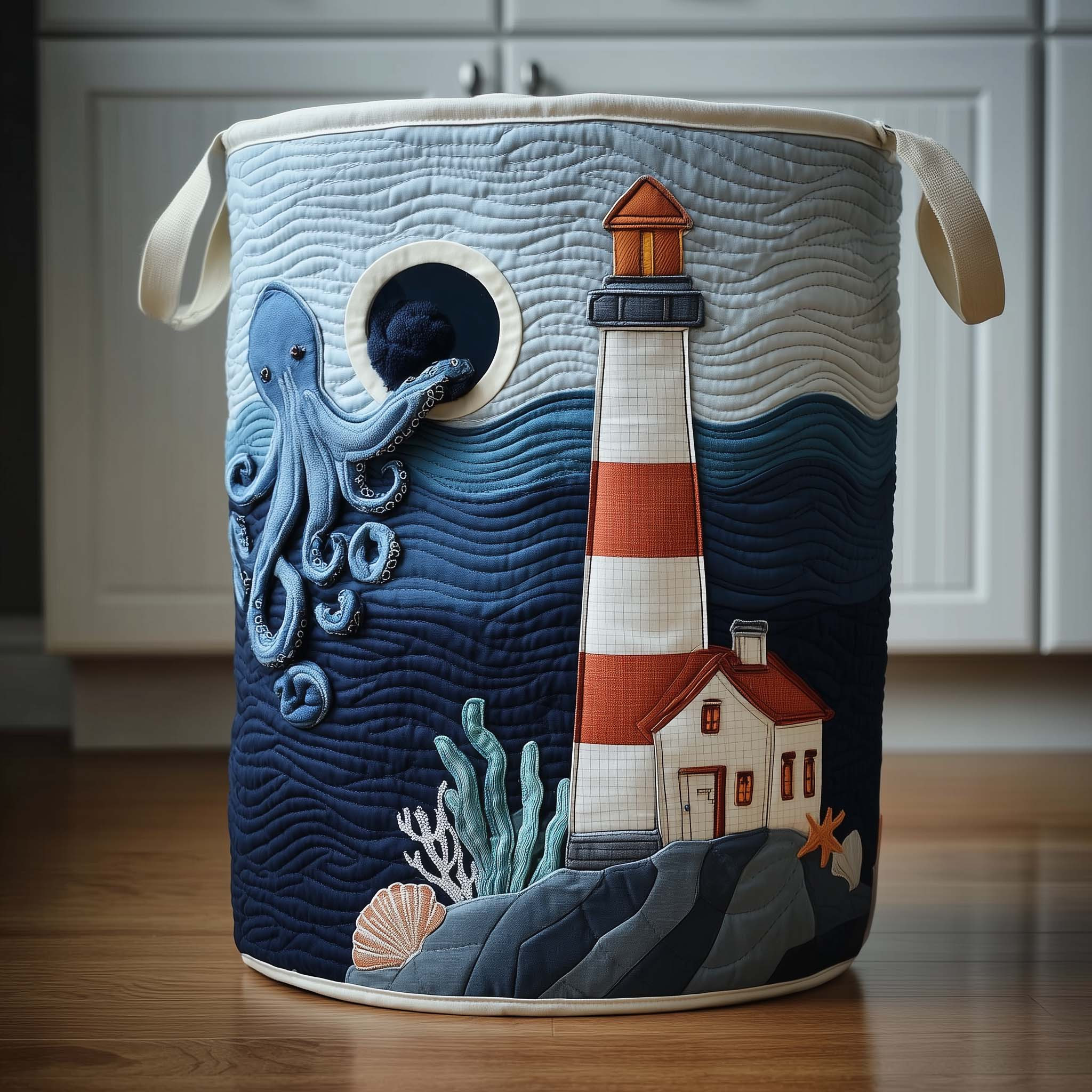 Octopus Explorer Quilted Laundry Basket Laundry Room Decor Gifts For New Home