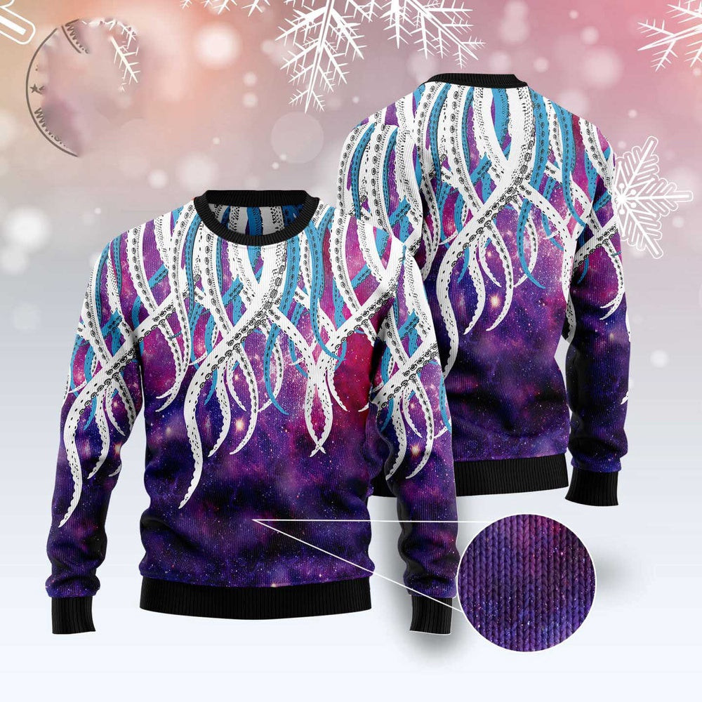 Octopus Galaxy Ugly Christmas Sweater Funny Ugly Christmas Sweater Best Christmas Gifts