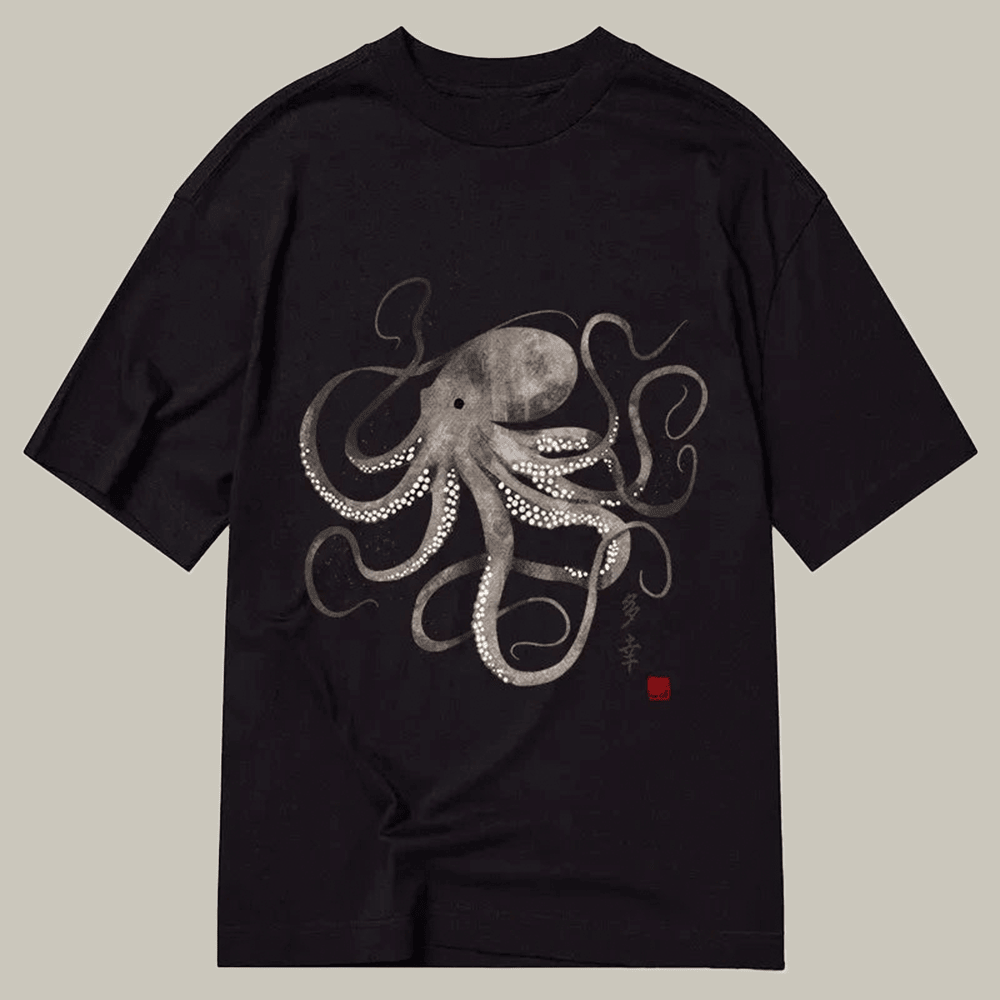 Octopus Japanese Calligraphy Classic T-Shirt Octopus Japanese Art Best Gift Ideas