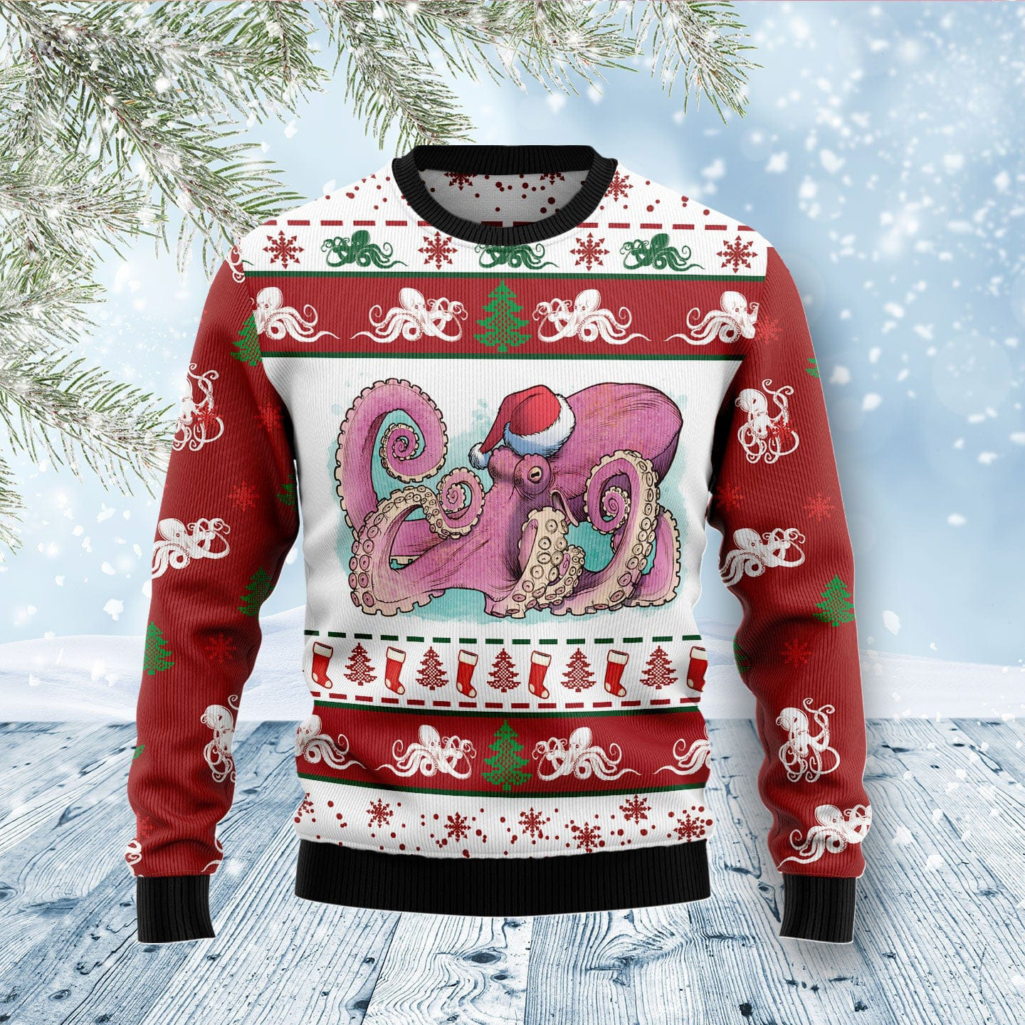 Octopus Noel Ugly Christmas Sweater Winter Clothing Christmas Gifts For Octopus Lovers