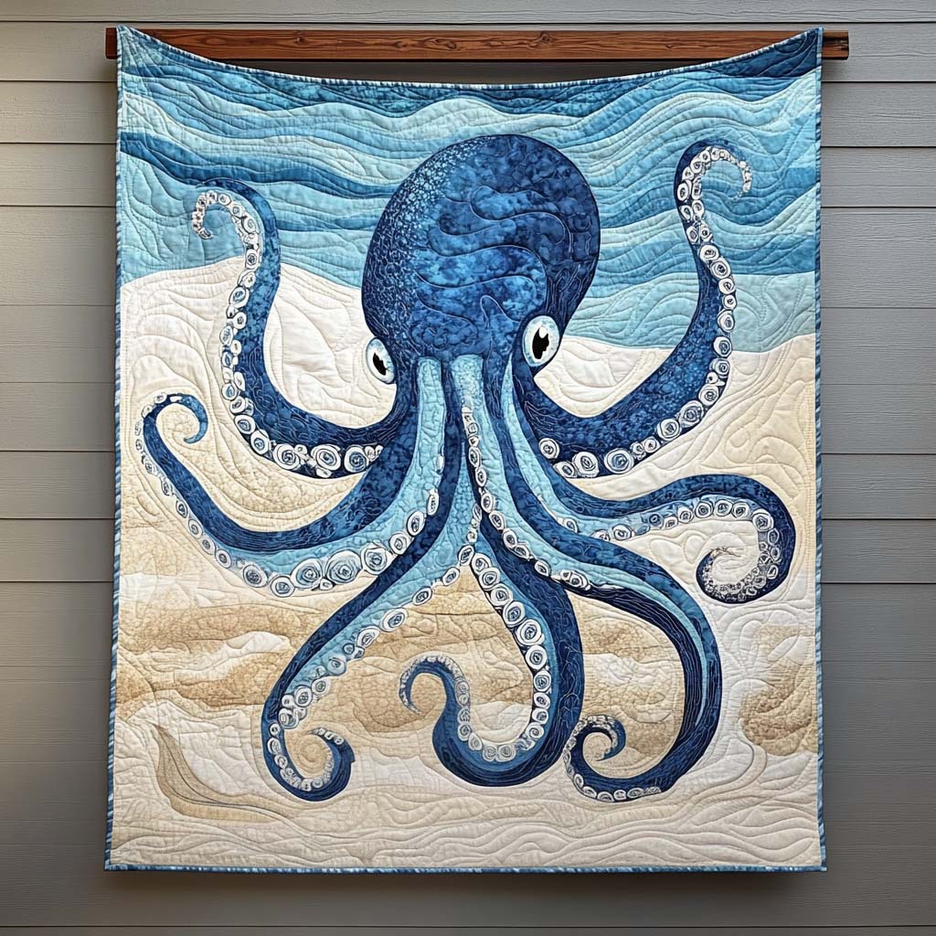 Octopus Odyssey Quilted Blanket  Octopus Blanket Cute Gifts For Friends
