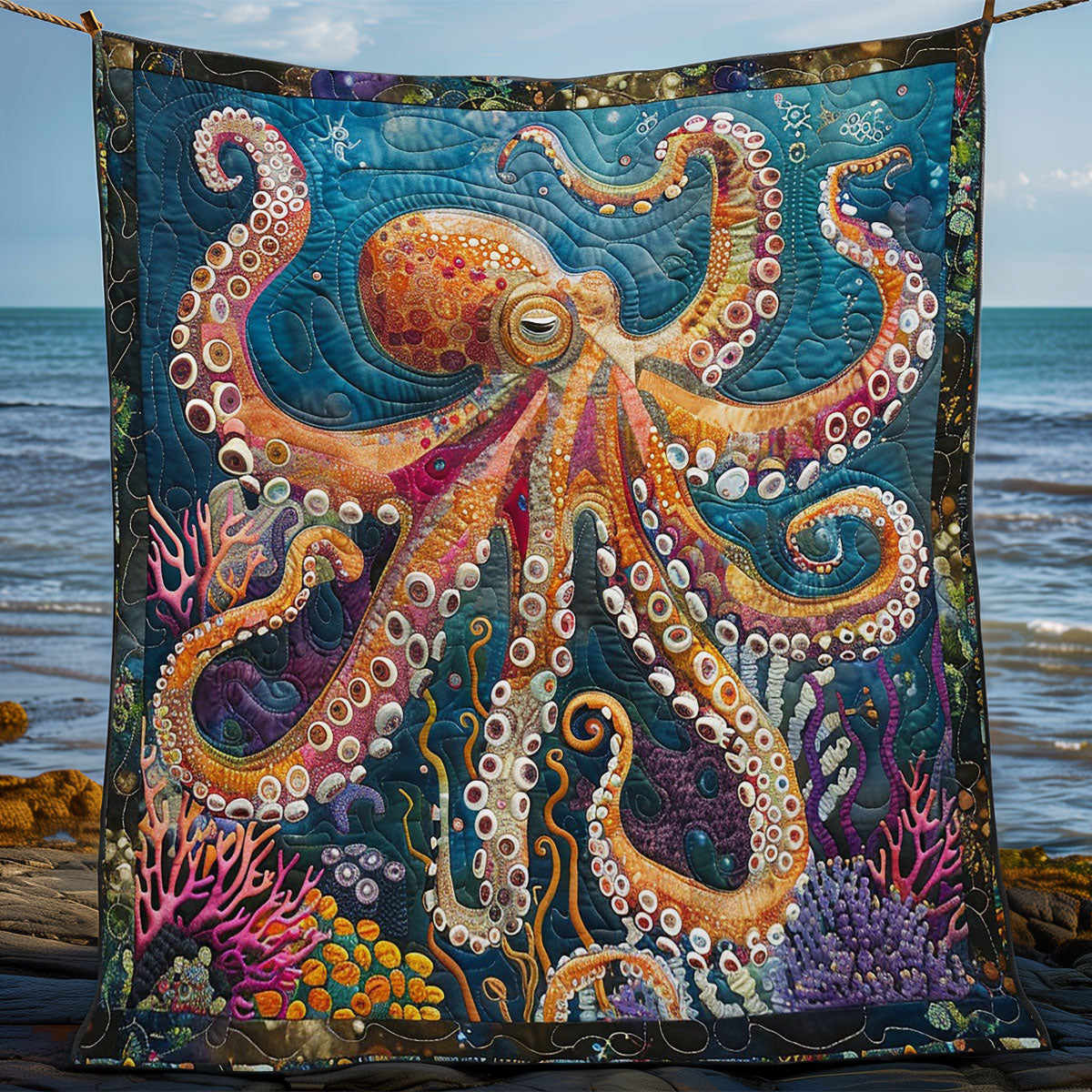Octopus Quilt Blanket Throw Blankets For Couch Meaningful Gifts For Grandma