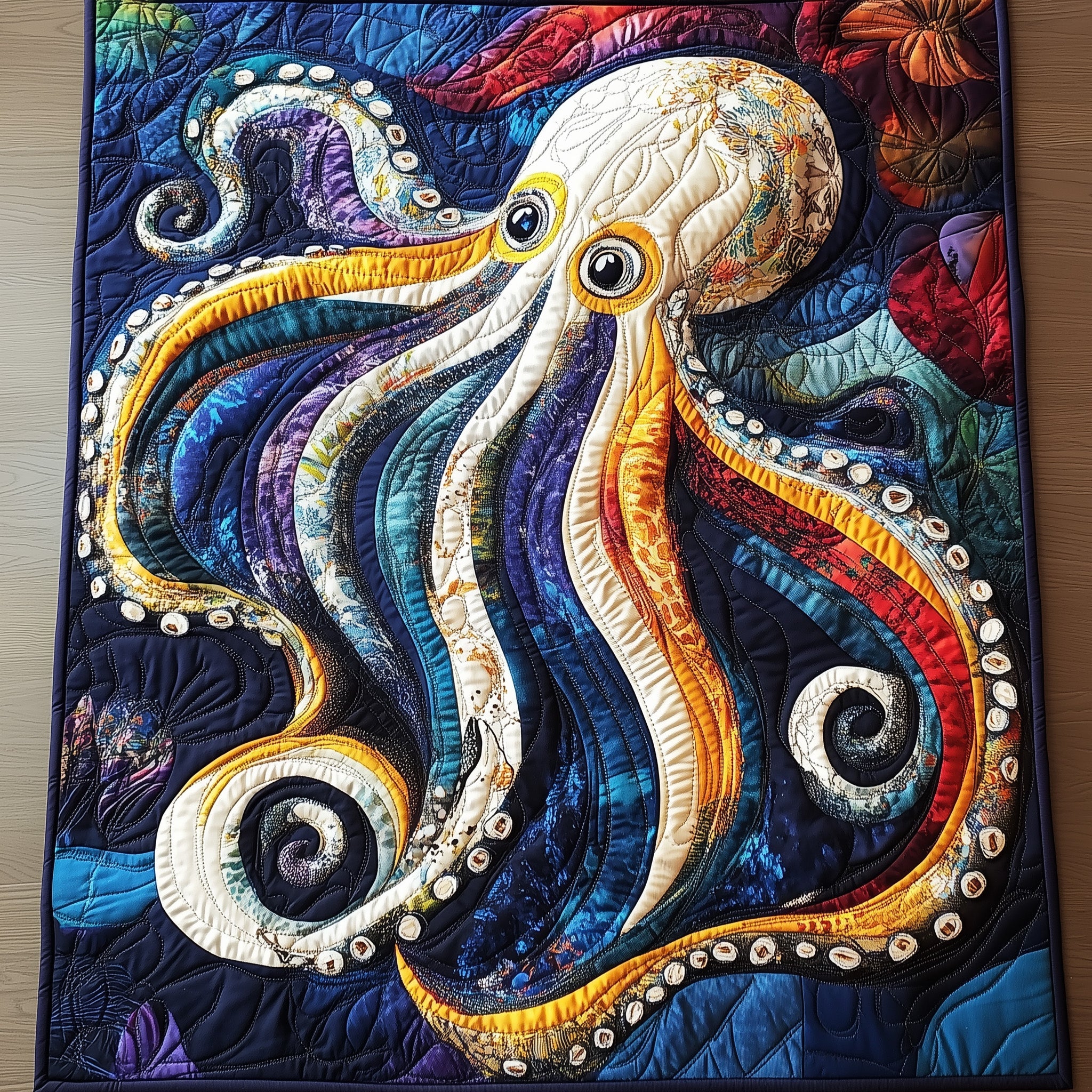Octopus Quilted Table Runner Elegant Christmas Table Runner