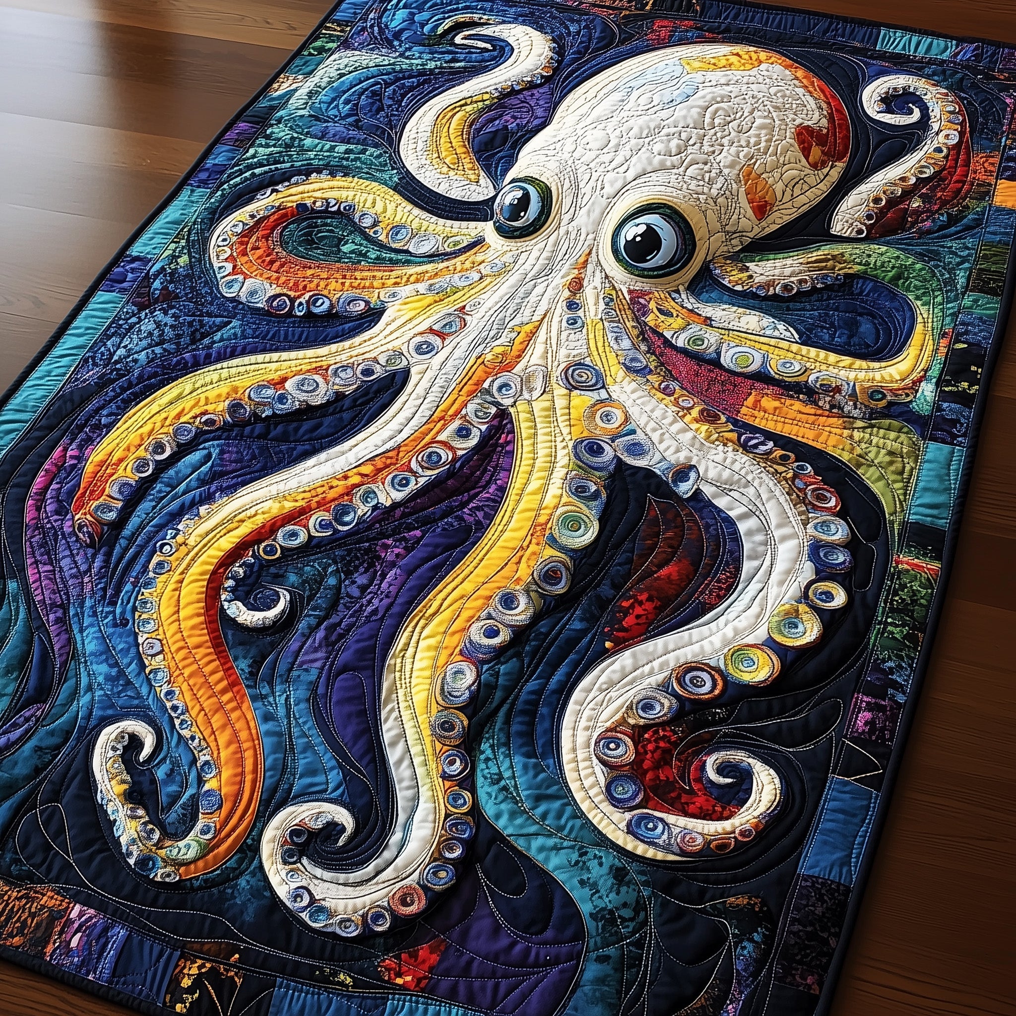 Octopus Quilted Table Runner Xmas Table Runner for Family Gatherings