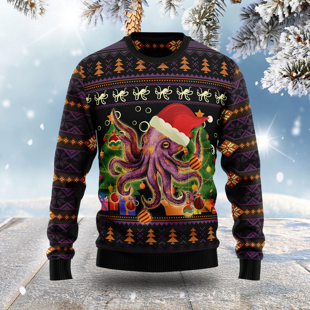 Octopus Ugly Christmas Sweater Animal Themed Christmas Gifts For Octopus Lovers