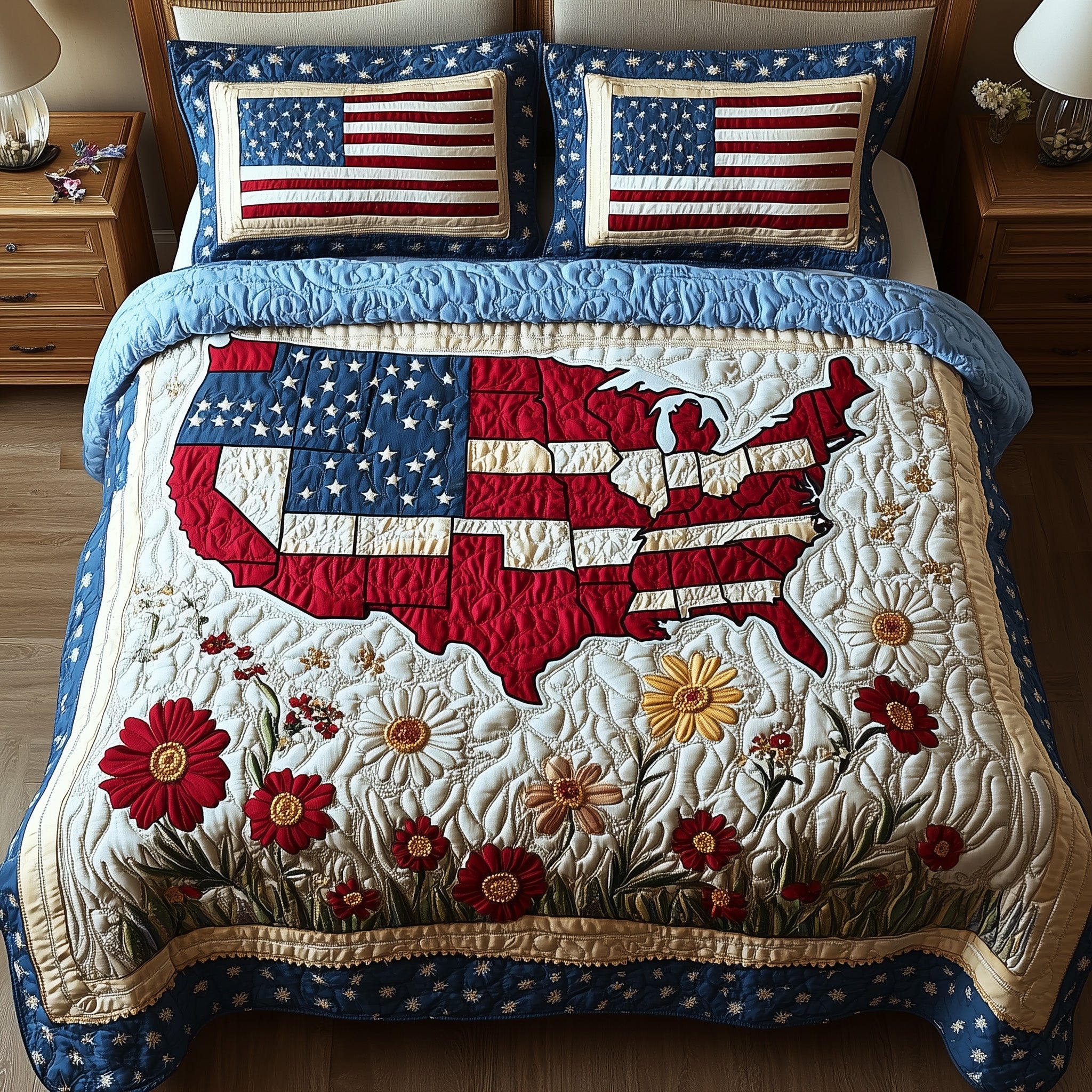 of July Quilted Bedding Set Duvet Cover Merchandise 4Th Of July Hostess Gift Ideas