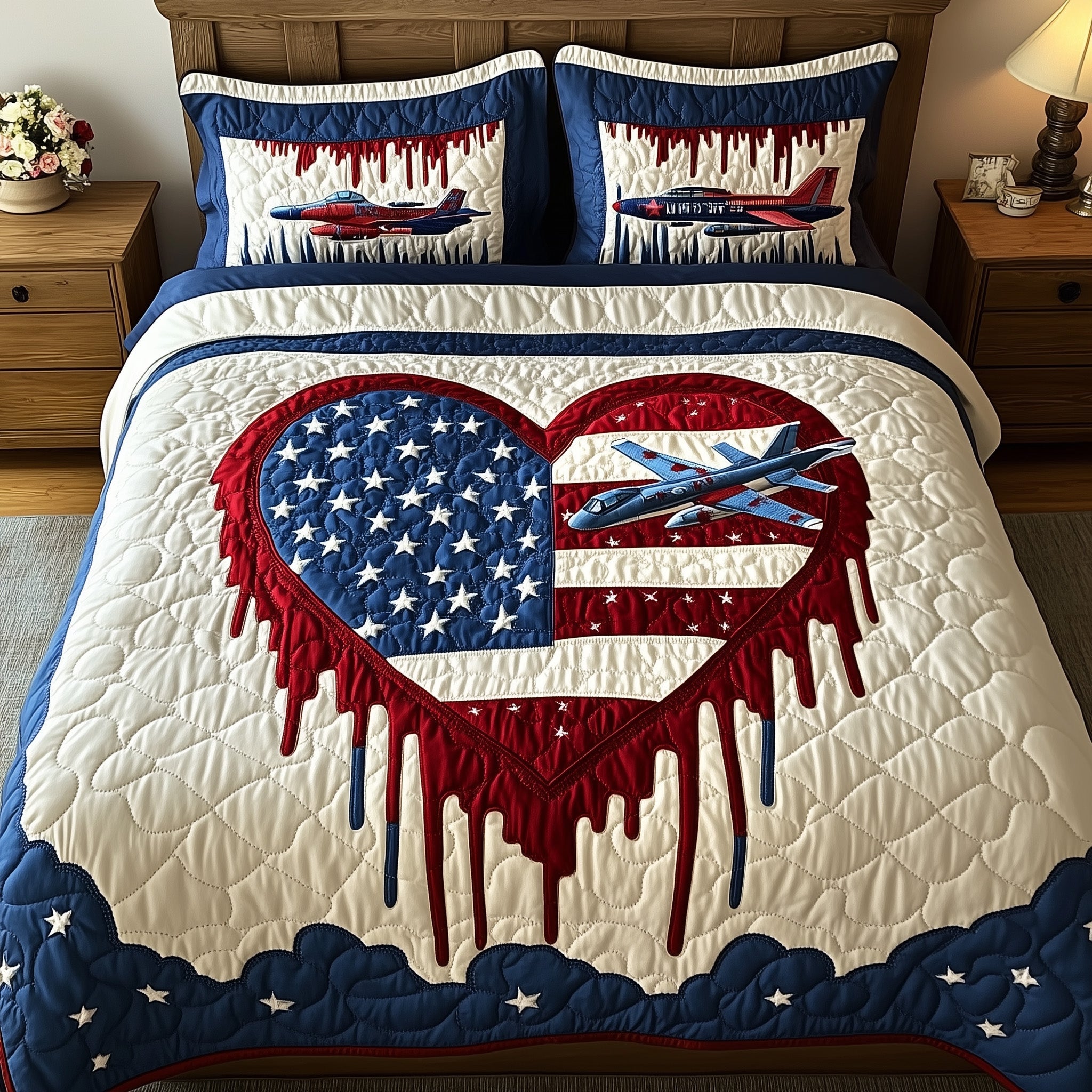 of July Quilted Bedding Set Duvet Cover Merchandise 4Th Of July Themed Gifts