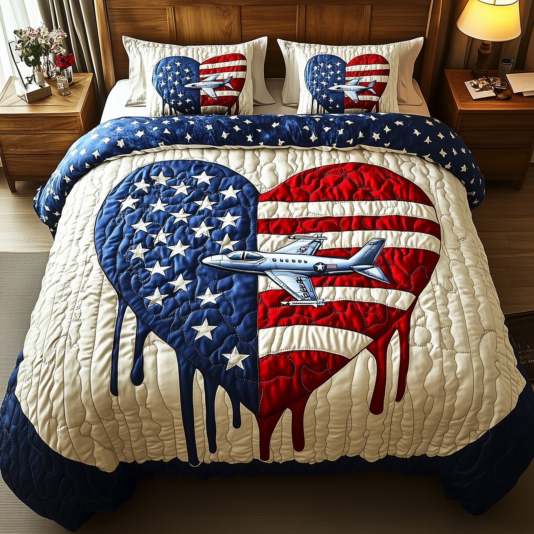 of July Quilted Bedding Set Duvet Cover Merchandise Best 4Th Of July Gifts Patriotic